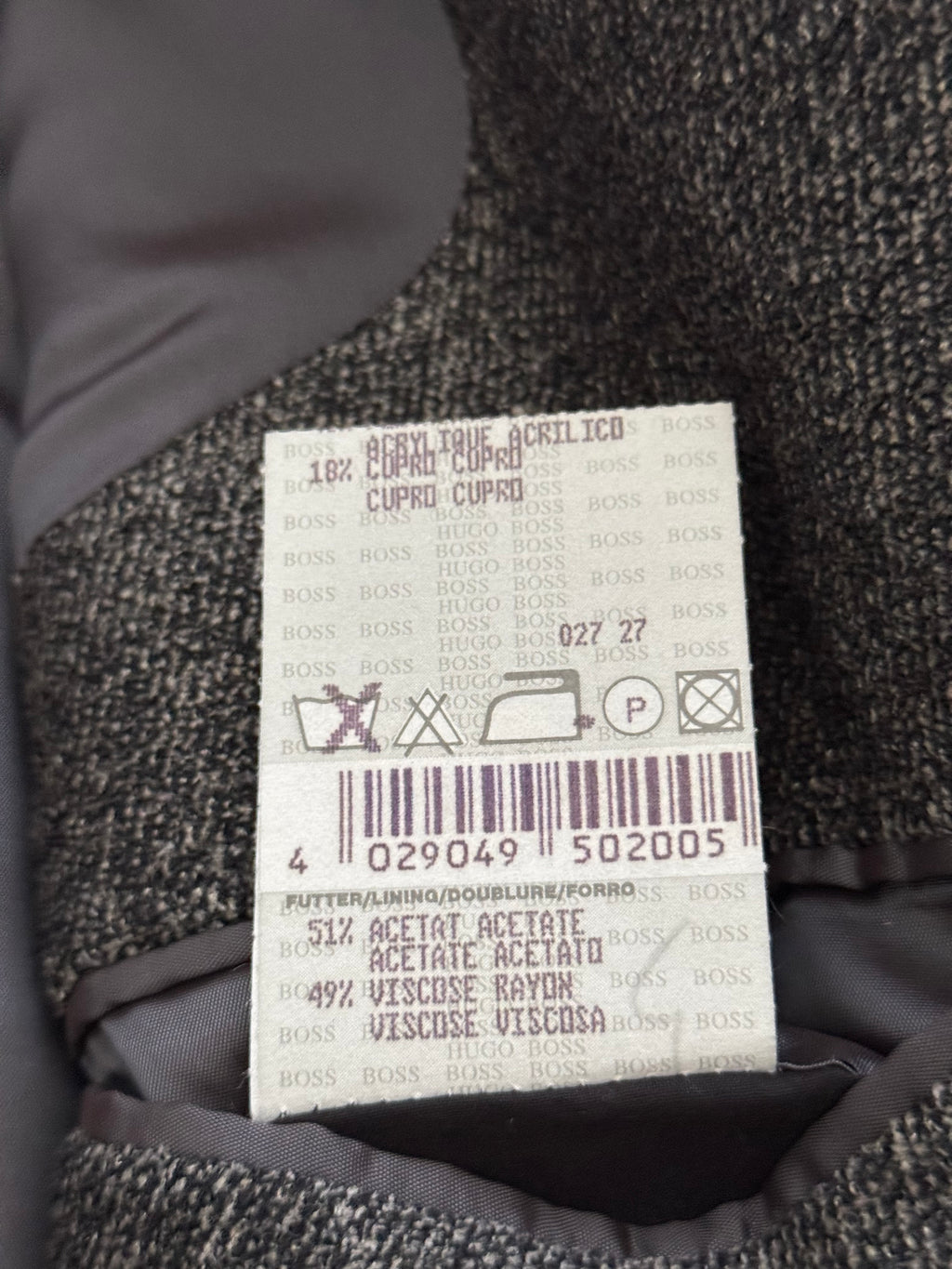 Hugo Boss 1980s 3B Melange Fabric Wool Blend Sport Jacket Blazer  - Size L