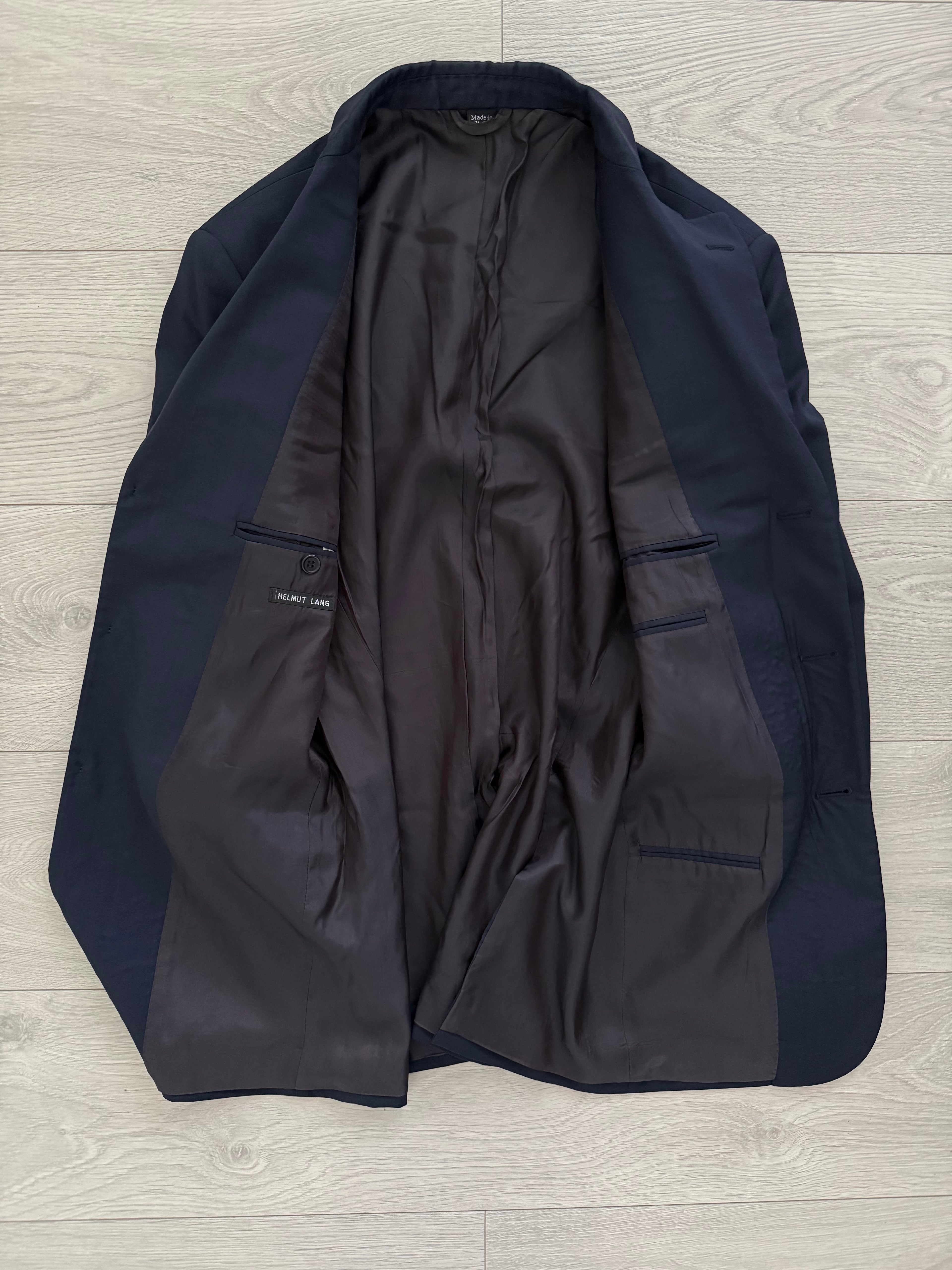 Helmut Lang 1999 Metal Tab 3B Navy Wool Suit - Size S Jacket / 30" Waist