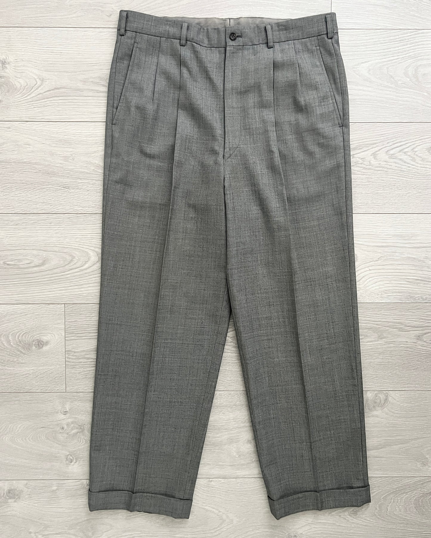 Comme Des Garcons Homme Deux 1990s Wool Pleated Suit - Size L Jacket / 34 Waist