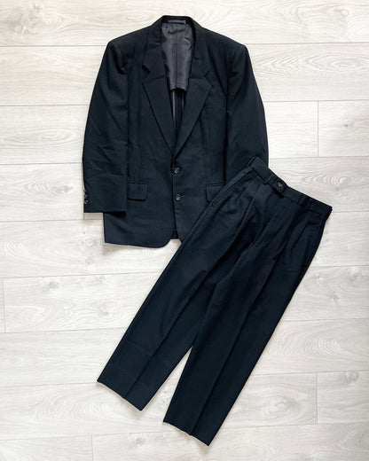 Comme Des Garcons Homme 1980s Wool Pleated Suit - Size S Jacket / 28" Waist