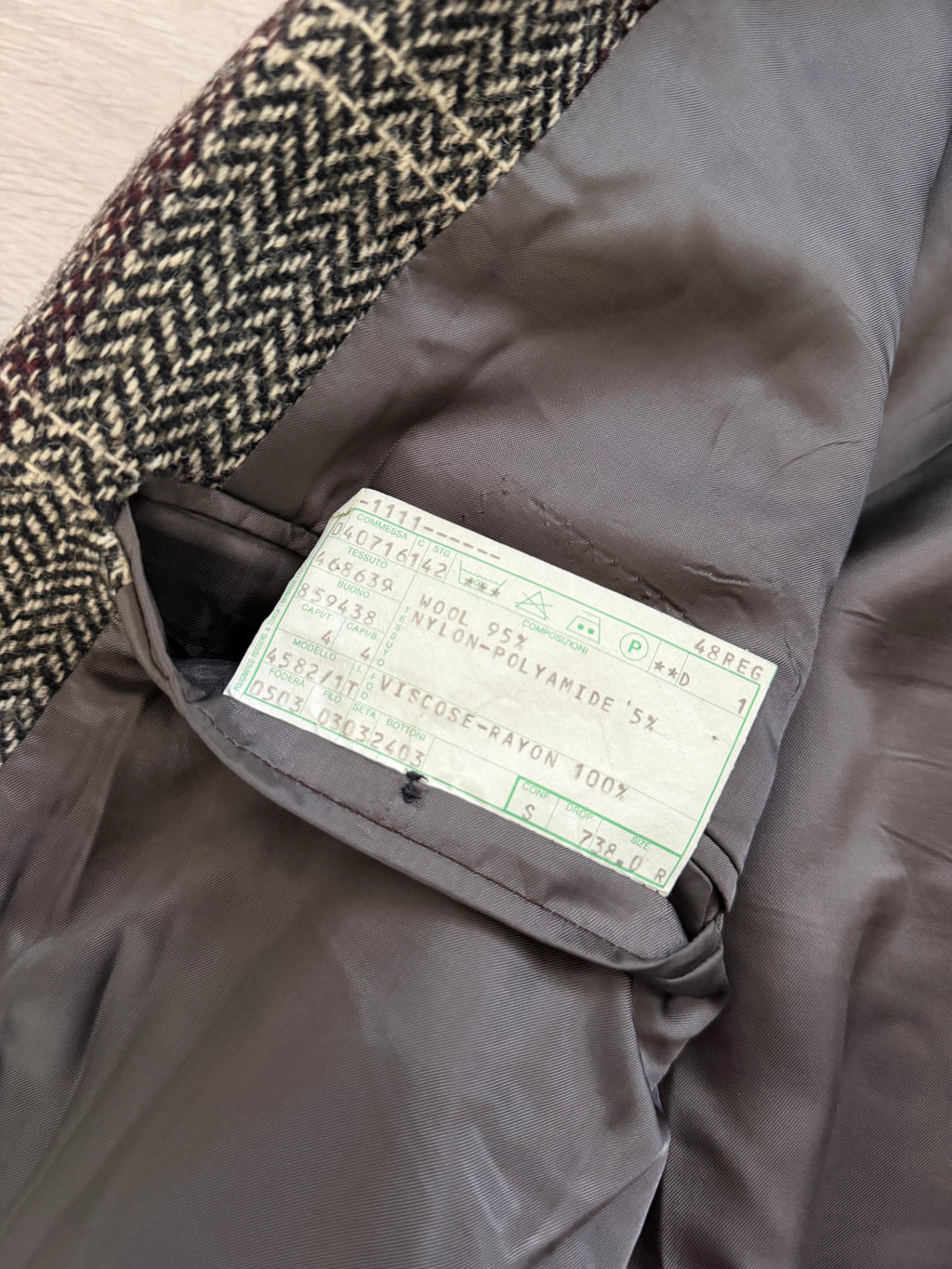 Giorgio Armani Double Breasted Check Wool Textured Sport Jacket Blazer - Size M