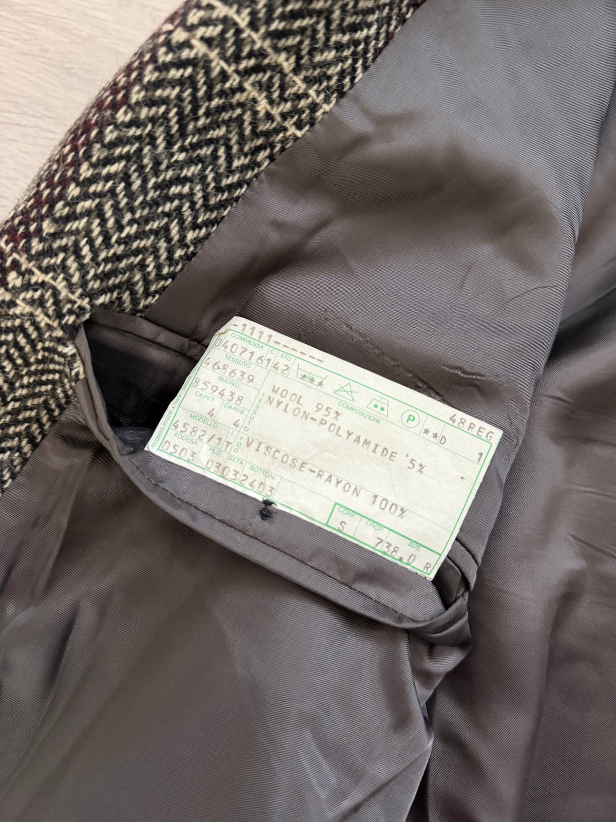 Giorgio Armani Double Breasted Check Wool Textured Sport Jacket Blazer - Size M