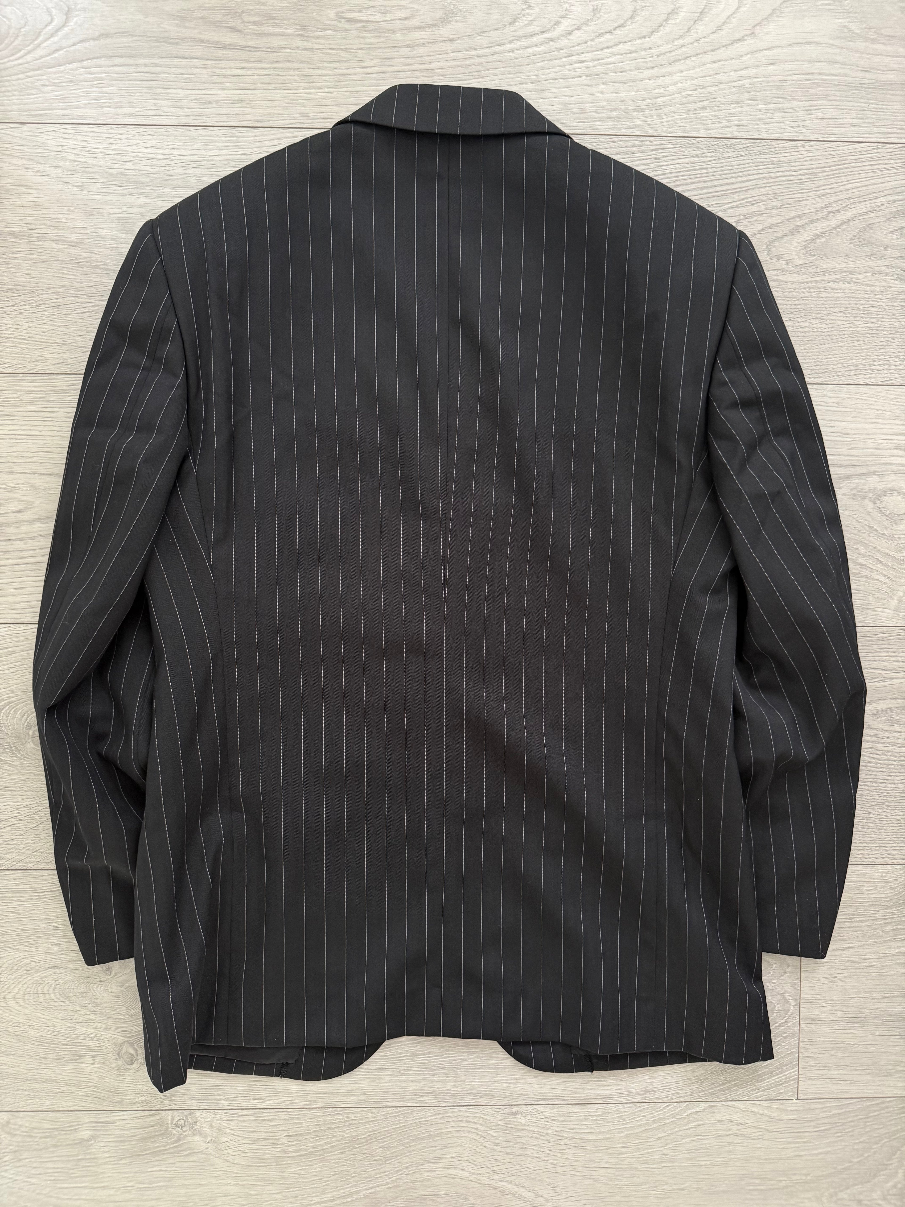 Armani 1990s 2B Striped Pleated Wool Suit - Size S Jacket / 32" Waist