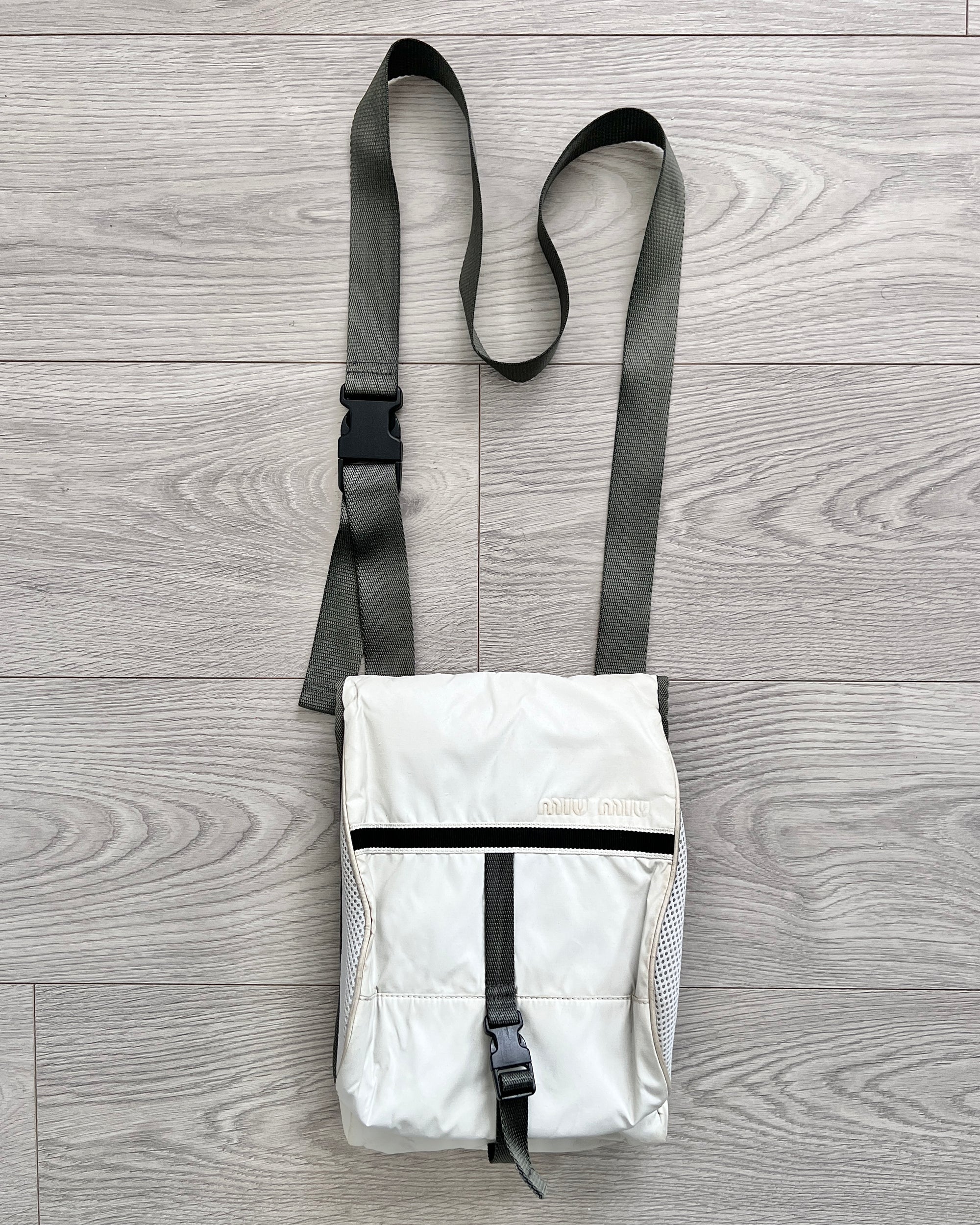 Miu Miu 1999 Tech Nylon Mesh Panelled Crossbody Bag