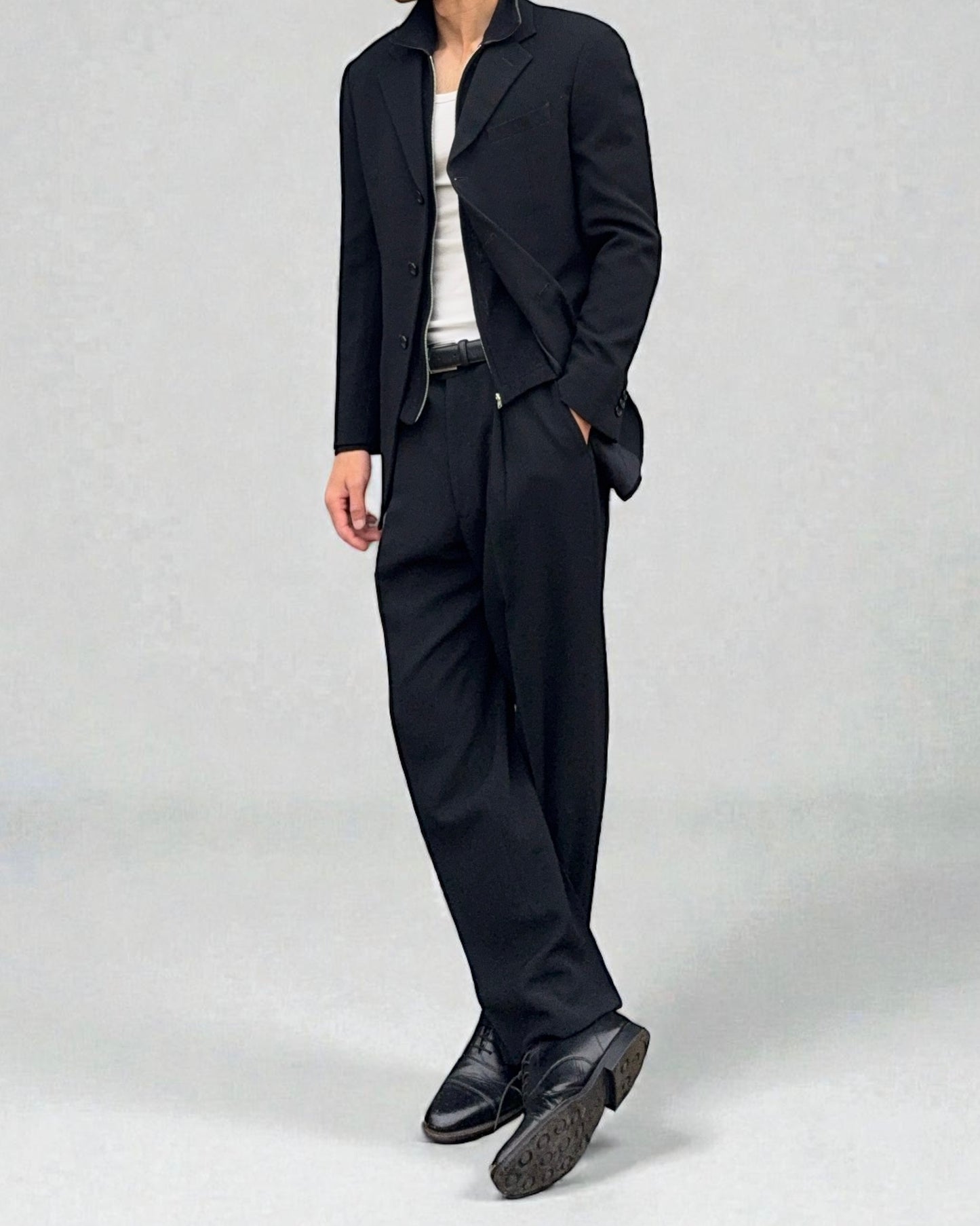 Armani 1990s Pleated 3B Textured Suit - Size M Jacket / 32" Waist