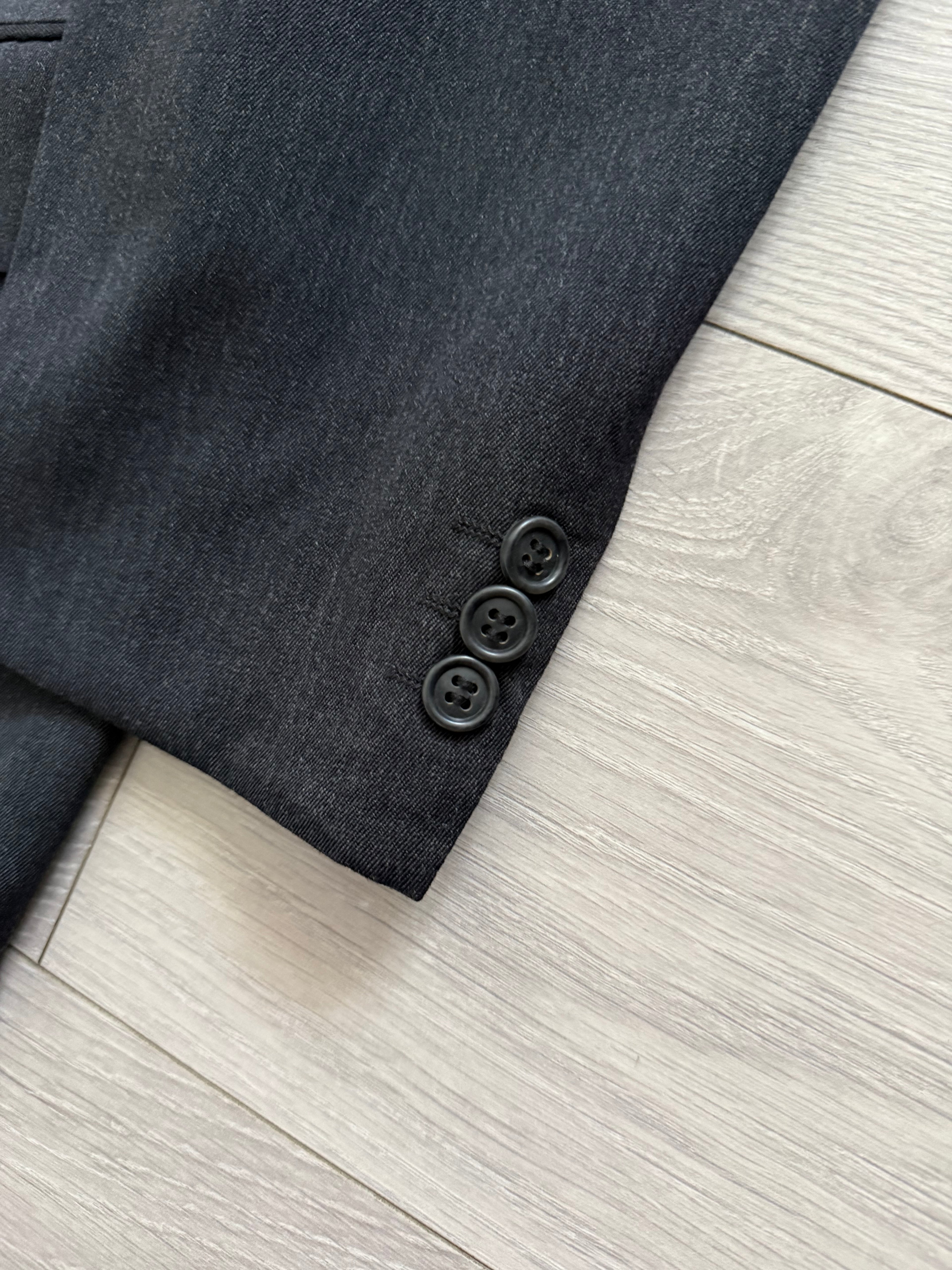 Hugo Boss 1980s 'Al Capone' Grey Peaked Lapel Double Breasted Wool Sports Jacket Blazer - Size L