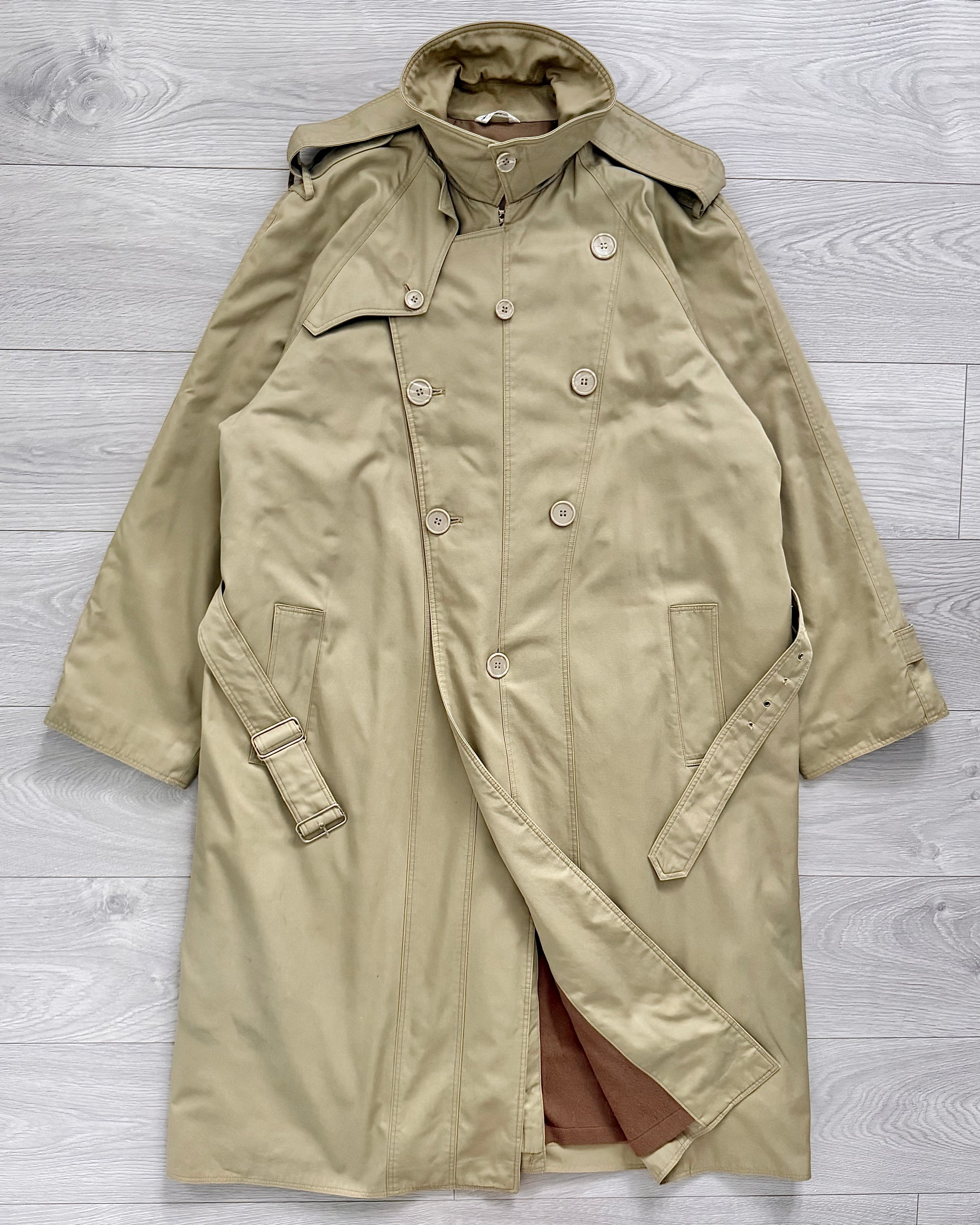 Giorgio Armani Mainline 1980s Military Trench Coat - Size L