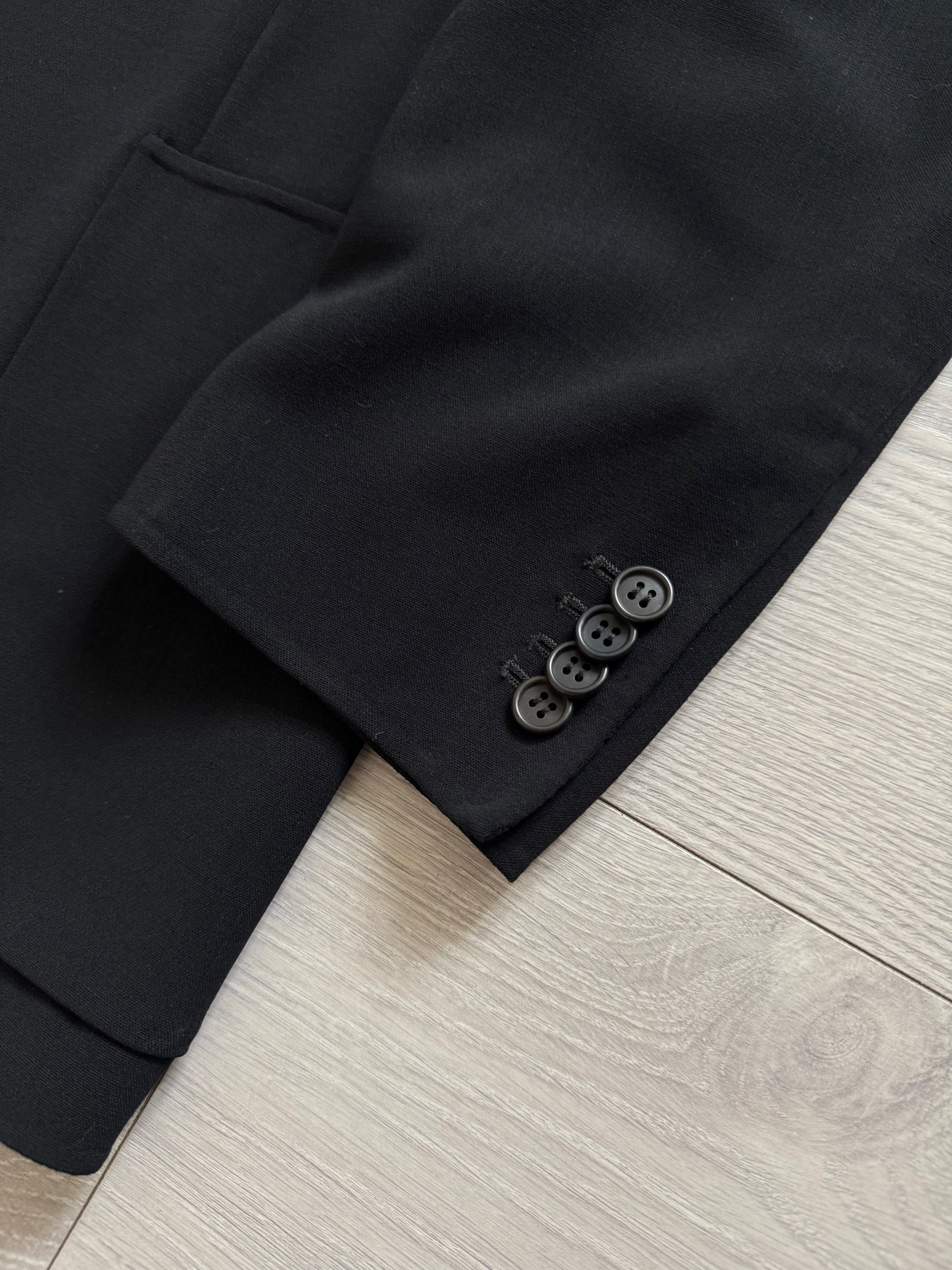 Giorgio Armani Black Label 1990s 1B Draped Lightweight Wool Jacket - Size S