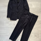 Armani 1990s Pleated 3B Striped Navy Wool Suit - Size M Jacket / 38" Waist