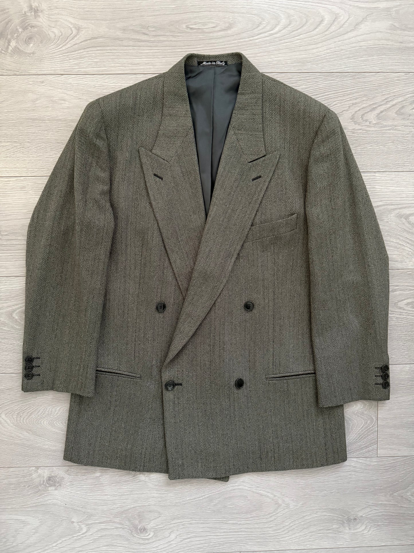 Emporio Armani 1990s Double-Breasted Pleated Wool Suit - Size M Jacket / 34" Waist