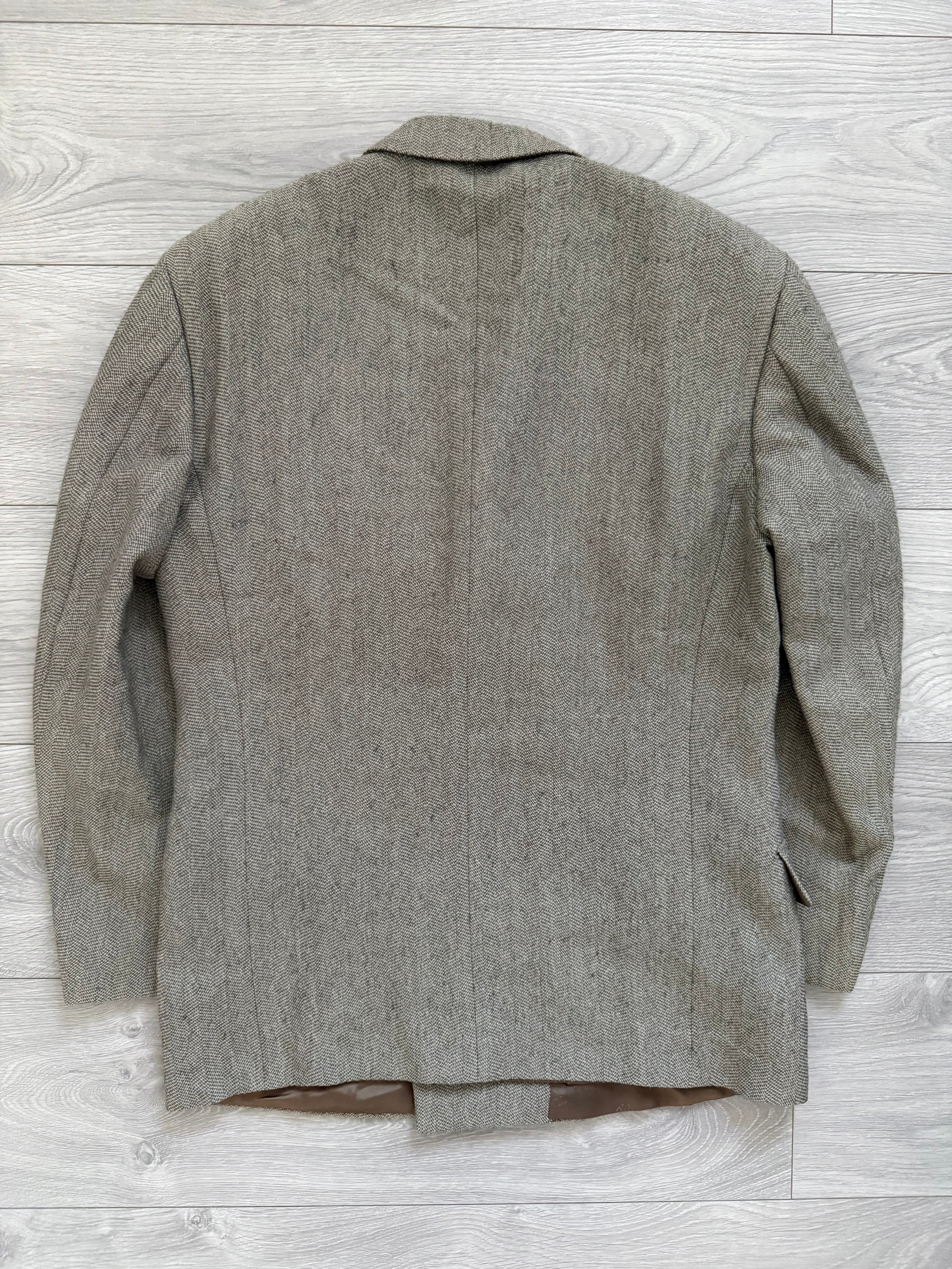 Dior 1980s Peaked Lapel Double Breasted Textured Wool Sports Blazer Jacket - Size M