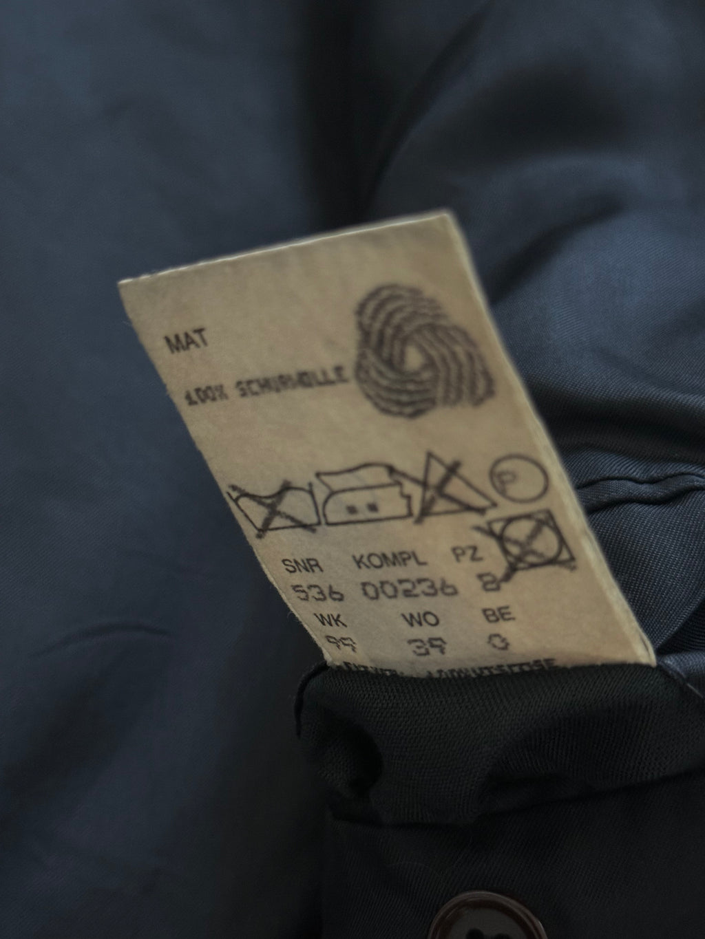 Hugo Boss 1980s 'Facel Vega' Double-Breasted Peaked Lapel Long Wool Coat - Size L