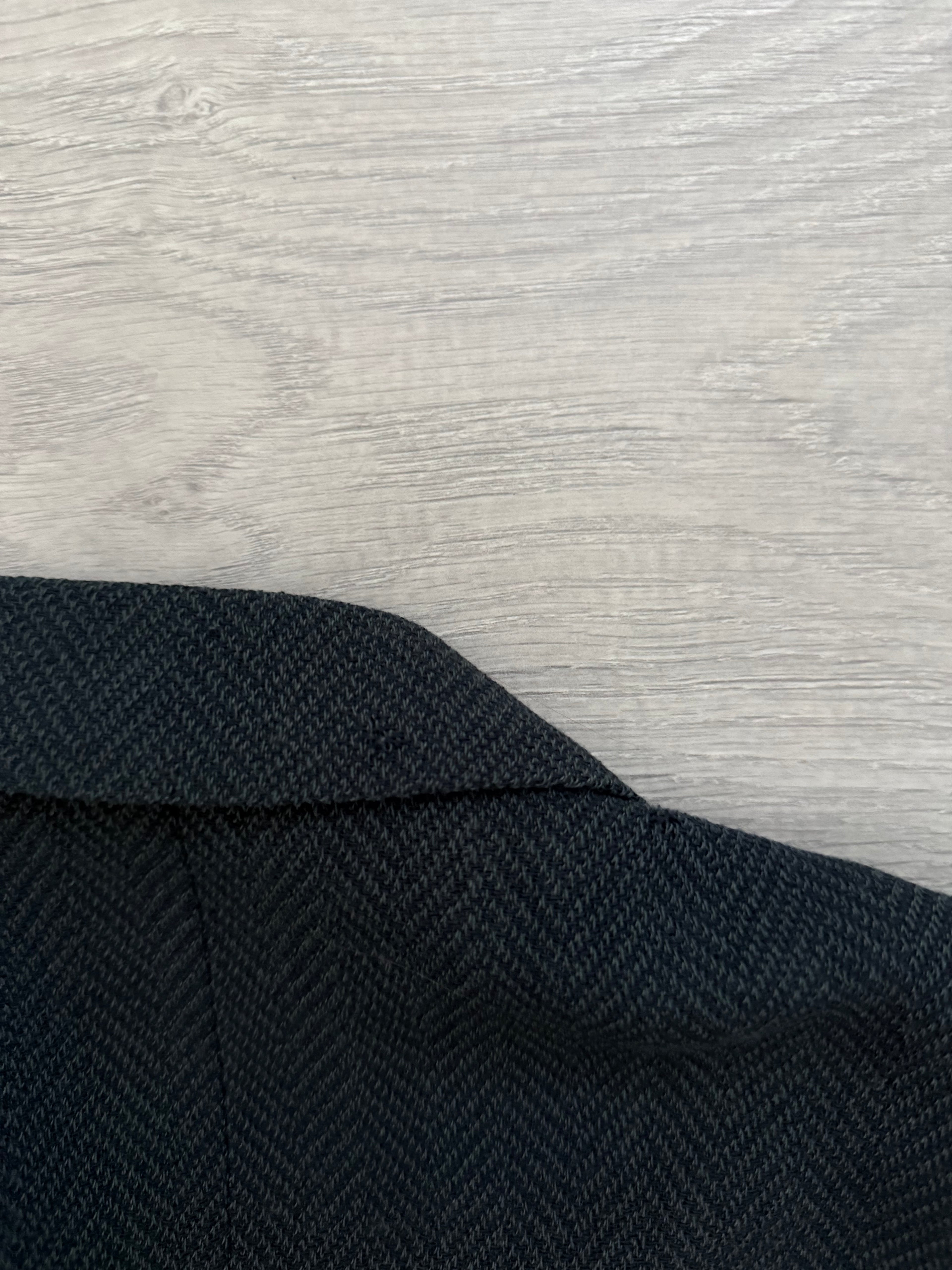 Armani Mani 1980s Peaked Lapel Double Breasted Herringbone Wool Sport Jacket Blazer - Size XXL