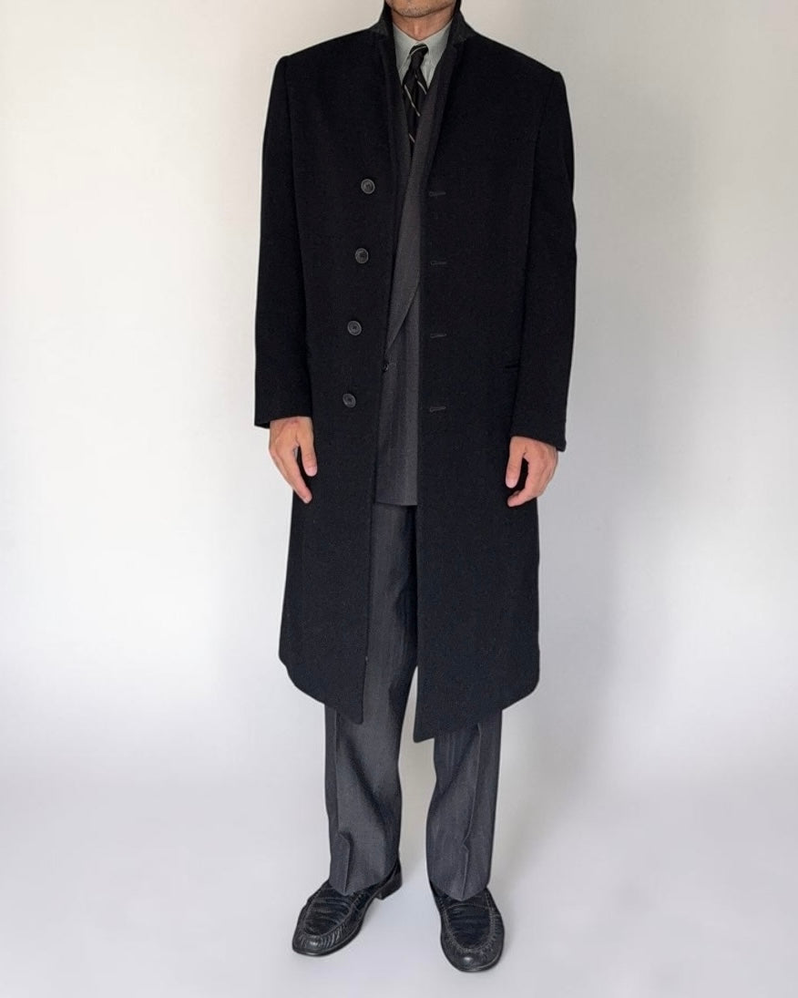 Armani 1990s Charcoal Grey Wool Over Coat - Size M – NDWC0 Shop