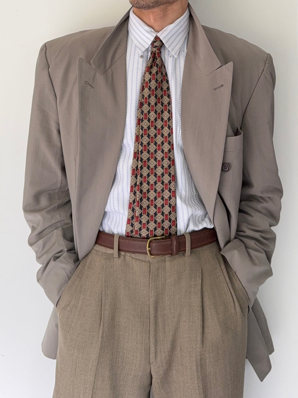 Hugo Boss 1980s 'Al Capone' Double Breasted Peaked Lapel Sports Jacket Blazer - Size XL