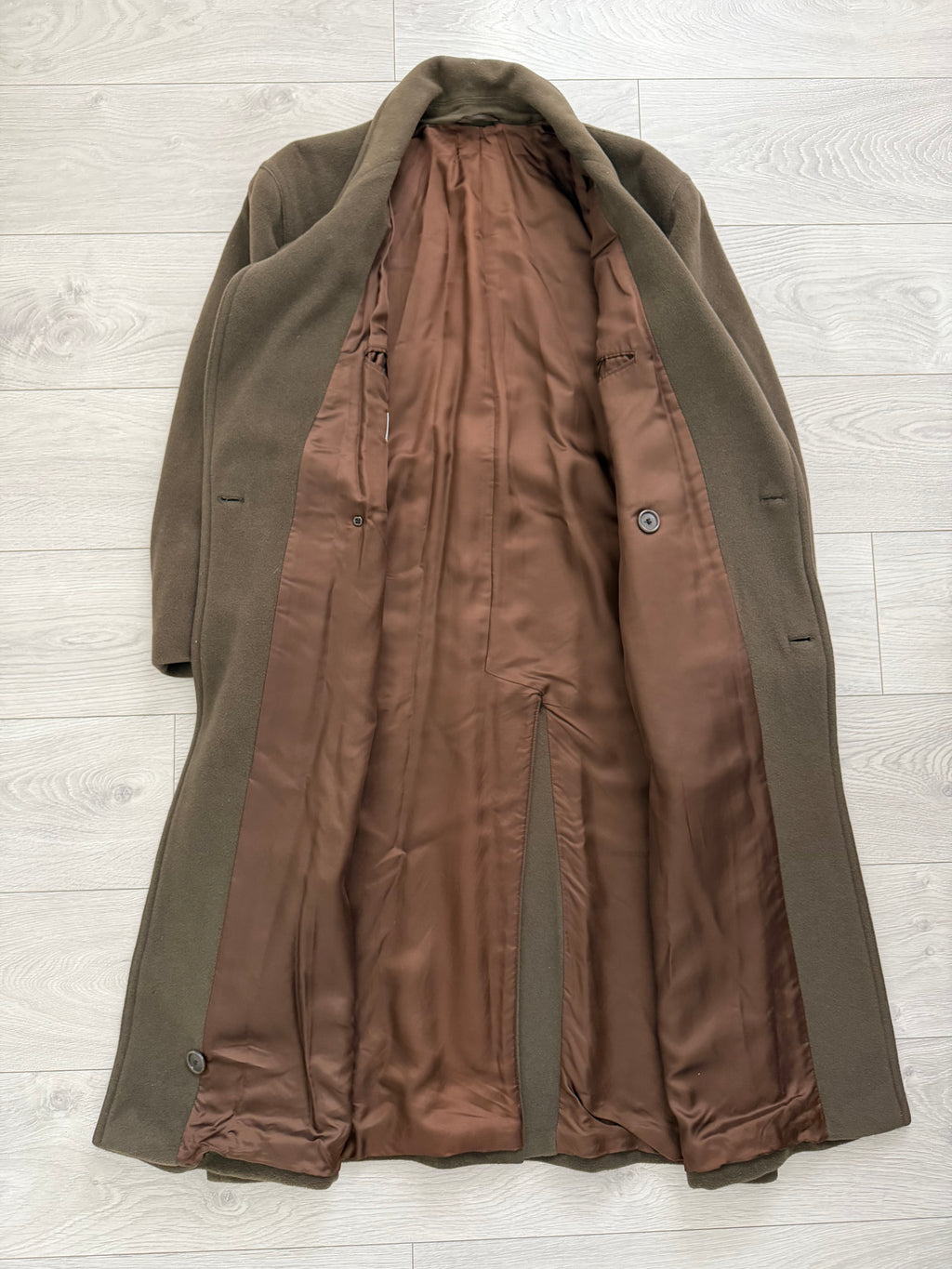 Hugo Boss 1980s Double-Breasted Belted Wool Brown Coat - Size M