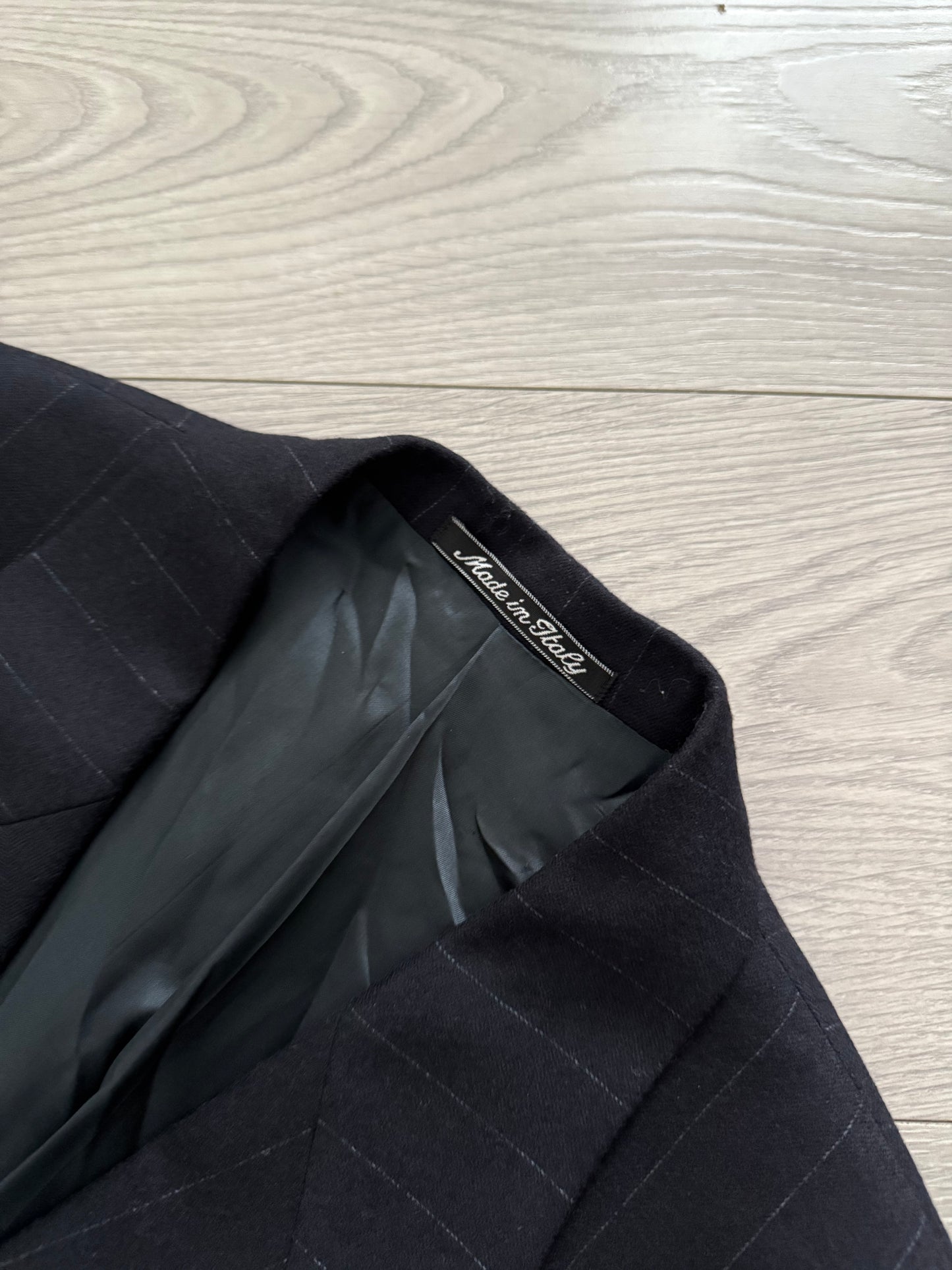 Giorgio Armani 1990s Double-Breasted Striped Wool Suit - Size M Jacket / 32" Waist