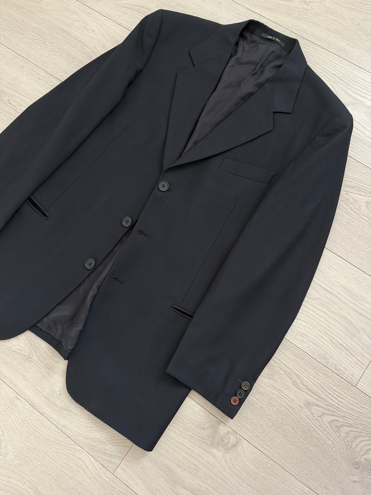 Emporio Armani 1990s 3B Navy Wool Sport Jacket Blazer - Size L