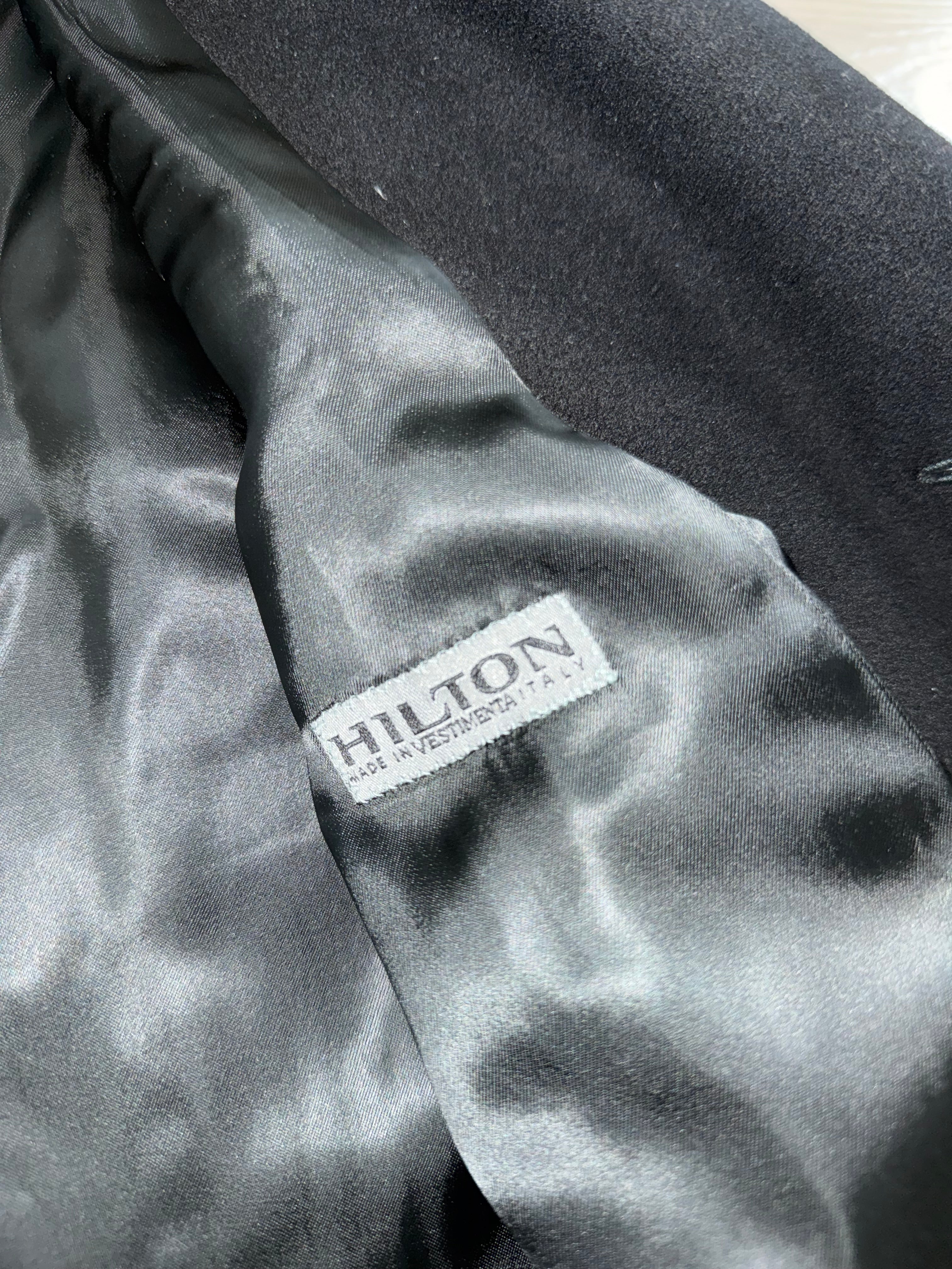 Hilton by Armani 1990s Wool Cashmere Black Coat - Size L