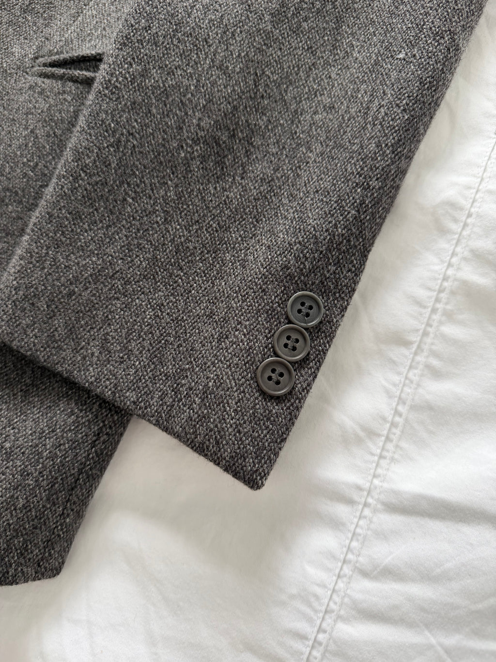 Emporio Armani 1990s 3B Wool Textured Sport Jacket Blazer Grey - Size S