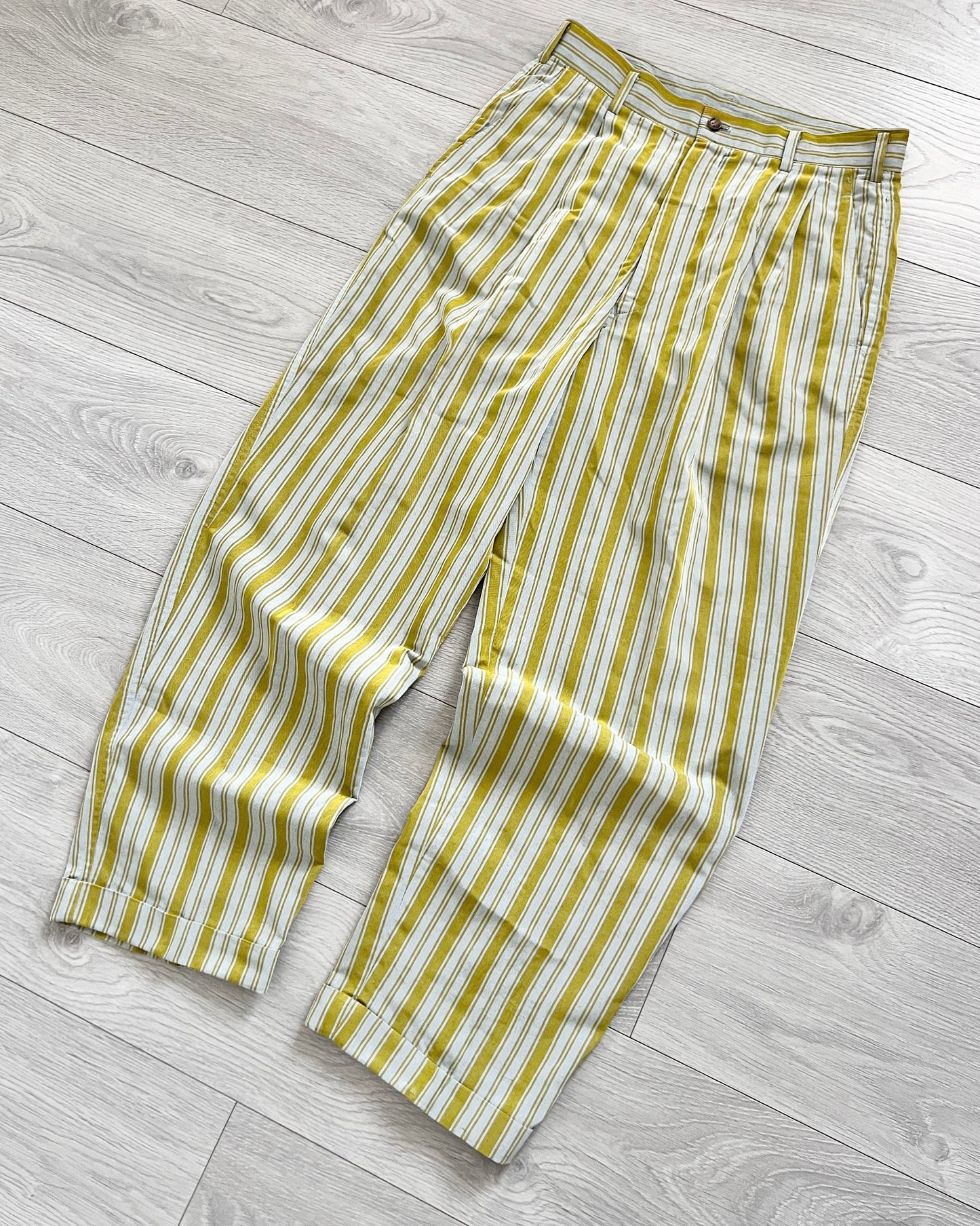 Comme Des Garcons Homme Plus SS1992 Pleated Striped Runway Trousers - Size 30