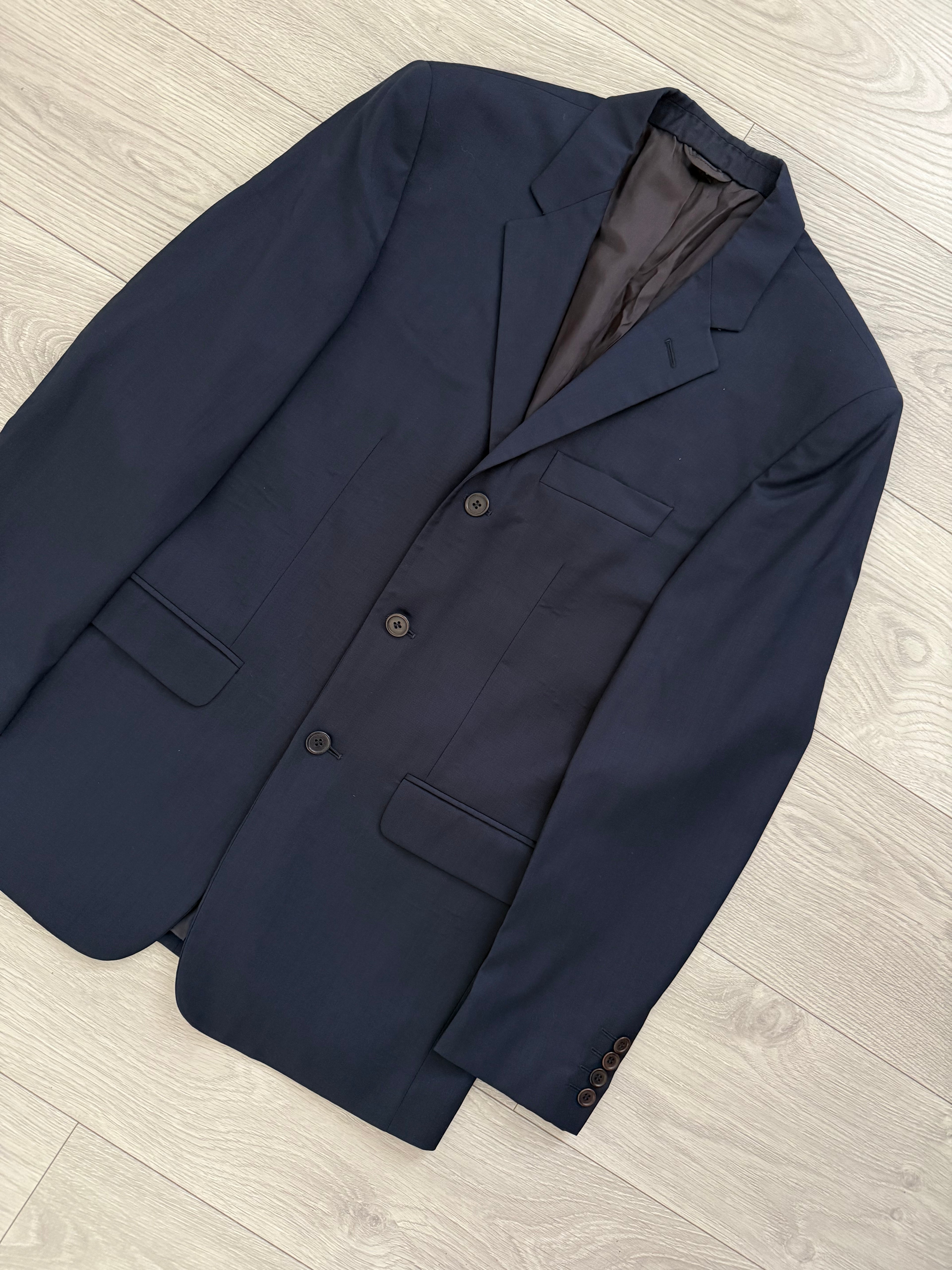 Helmut Lang 1999 Metal Tab 3B Navy Wool Suit - Size S Jacket / 30" Waist