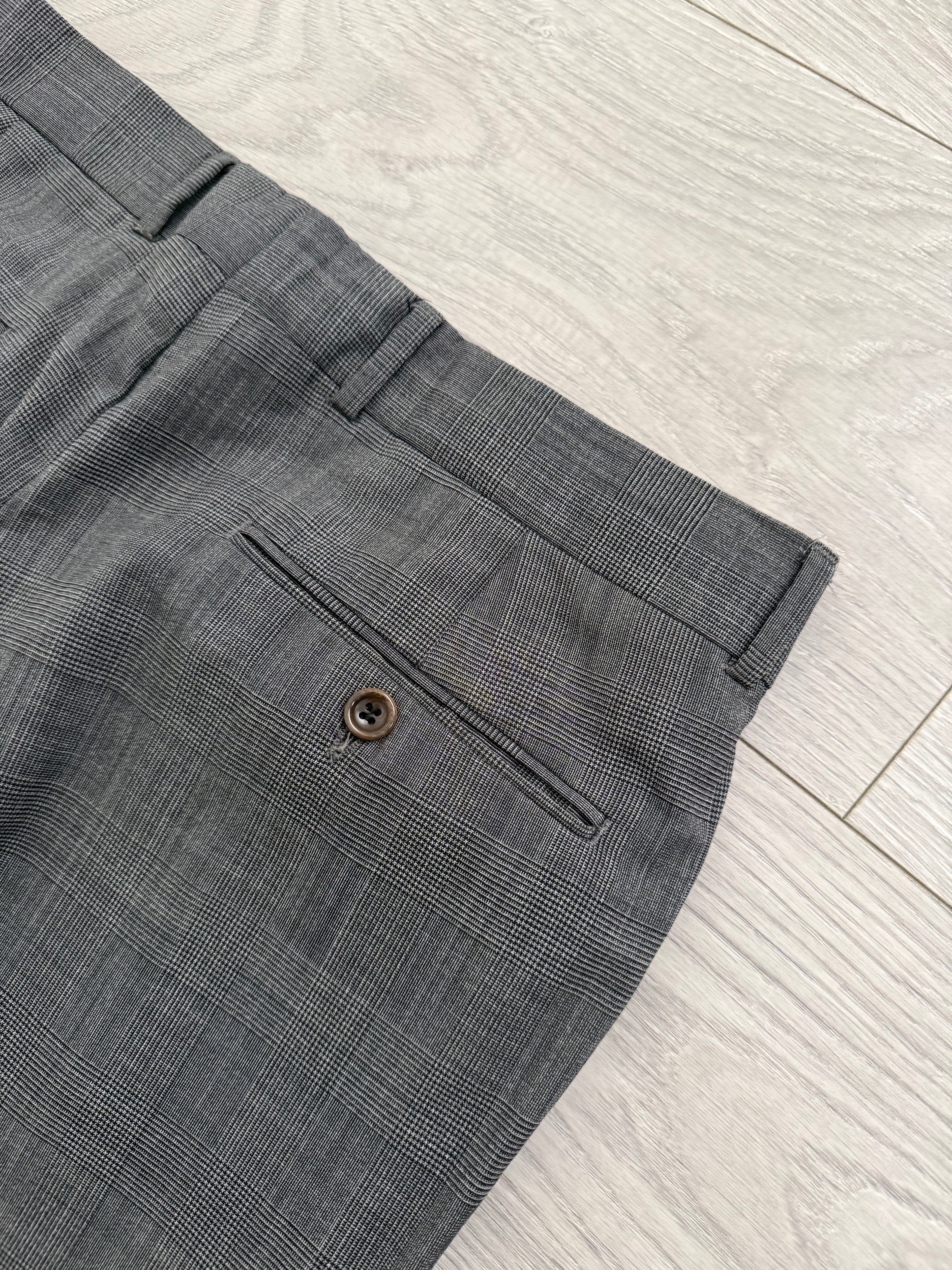 Hugo Boss 1980s 'Poseidon' 3B Pleated Wool Grey Suit - Size L Jacket / 34" Waist