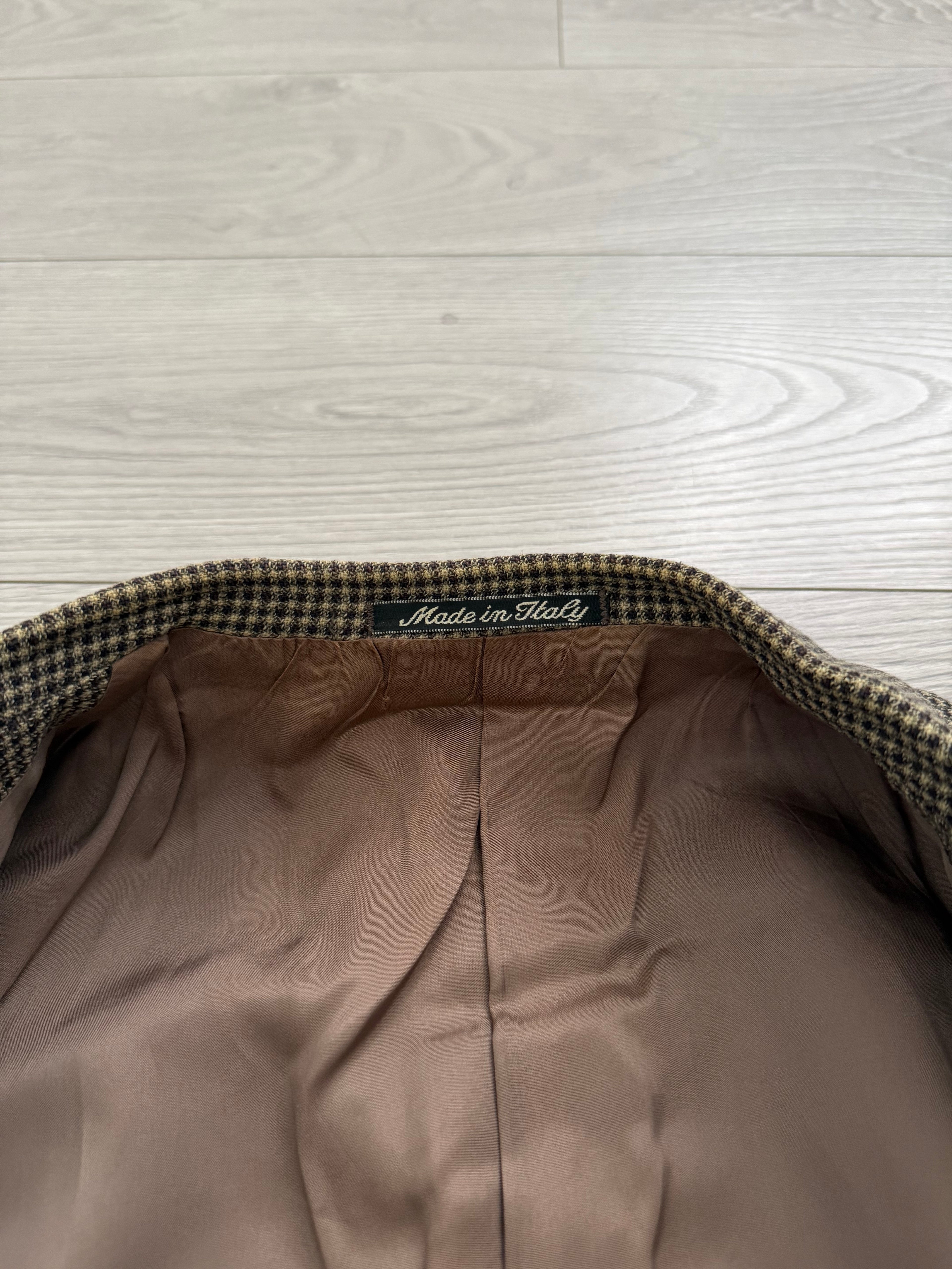 Giorgio Armani 1980s 2B Textured Wool Check Sports Jacket Blazer - Size M