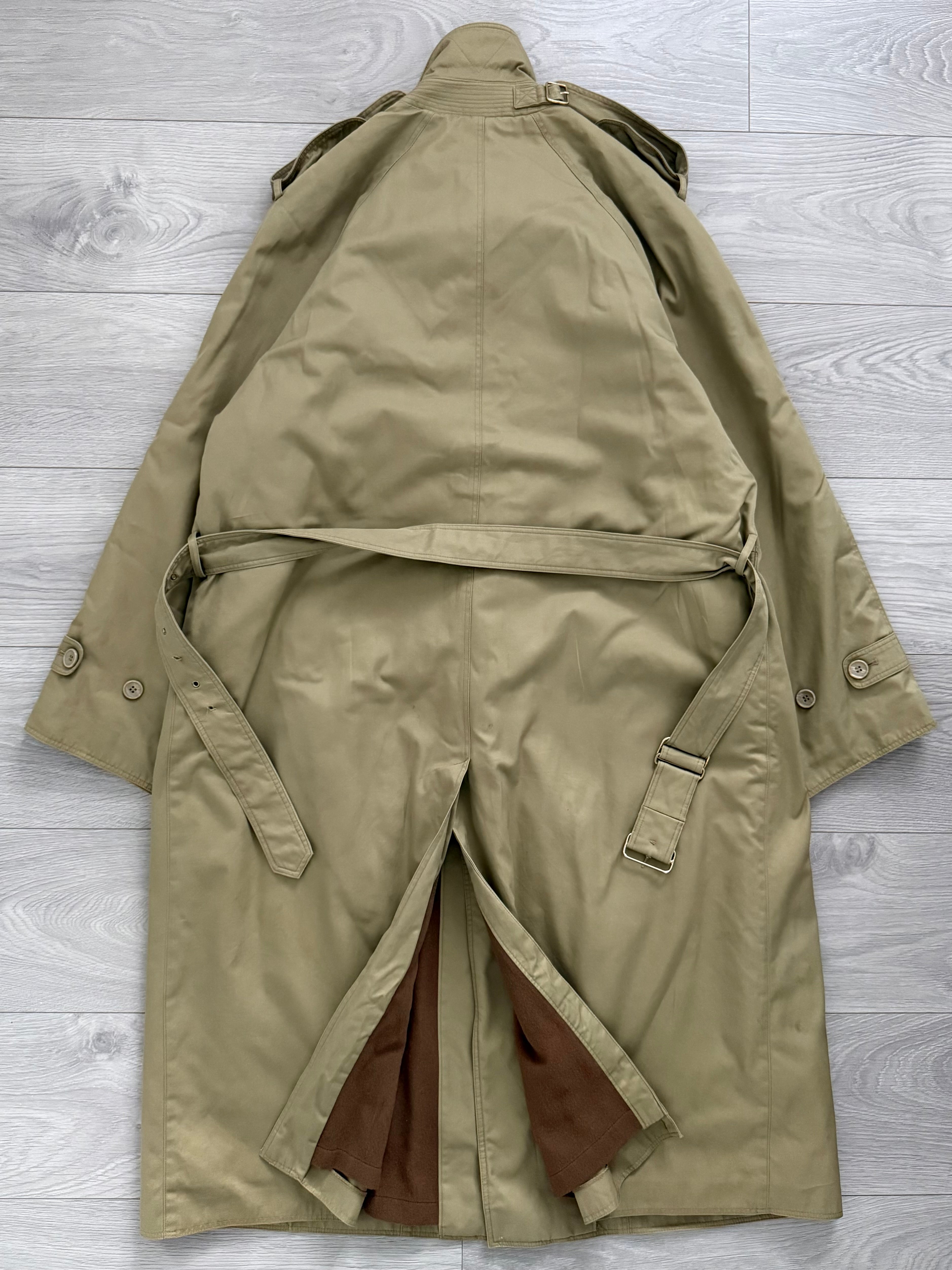 Giorgio Armani Mainline 1980s Military Trench Coat - Size L