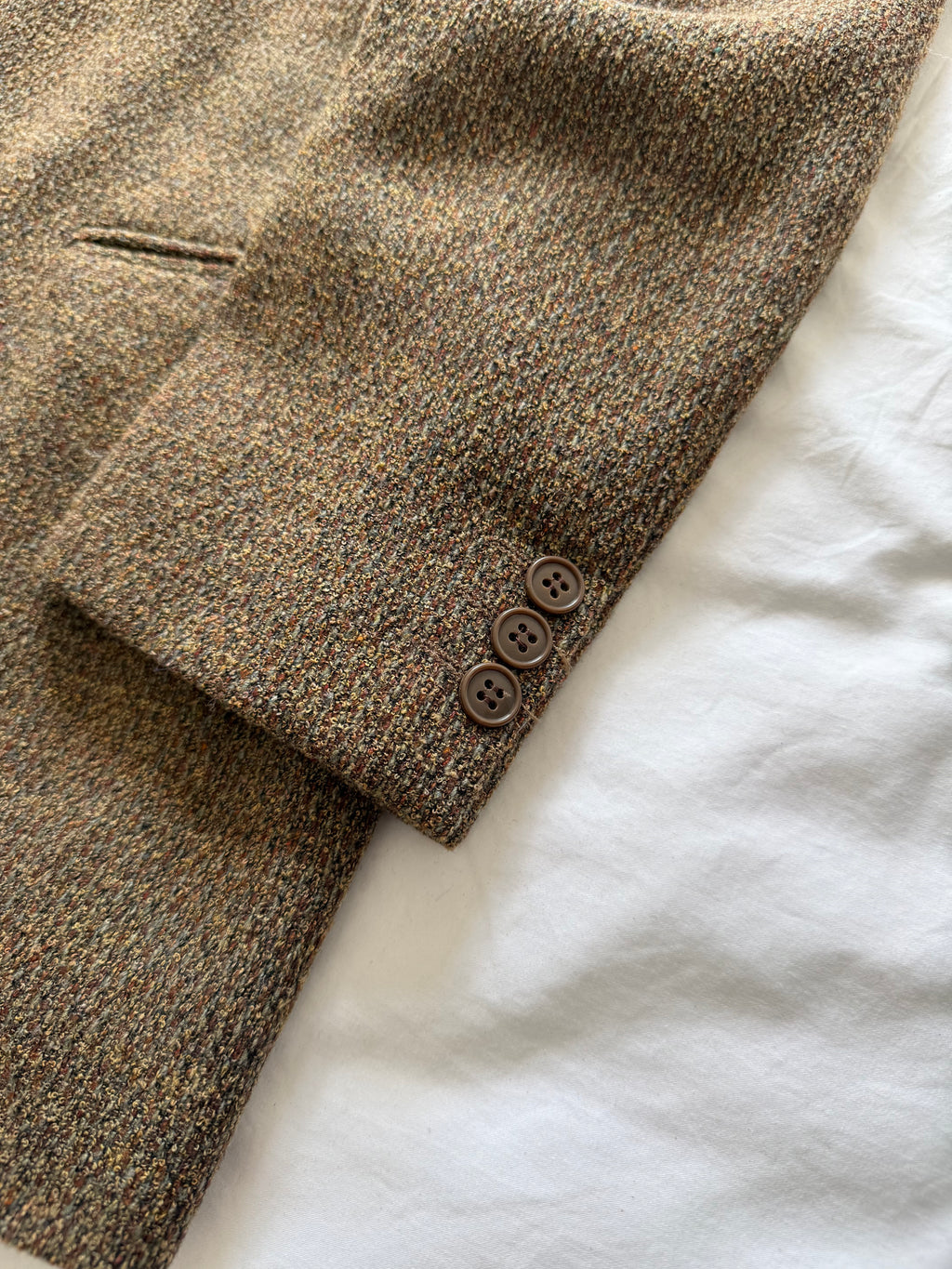 Giorgio Armani 1980s 2B Textured Speckled Wool Blend Sport Jacket Blazer - Size S