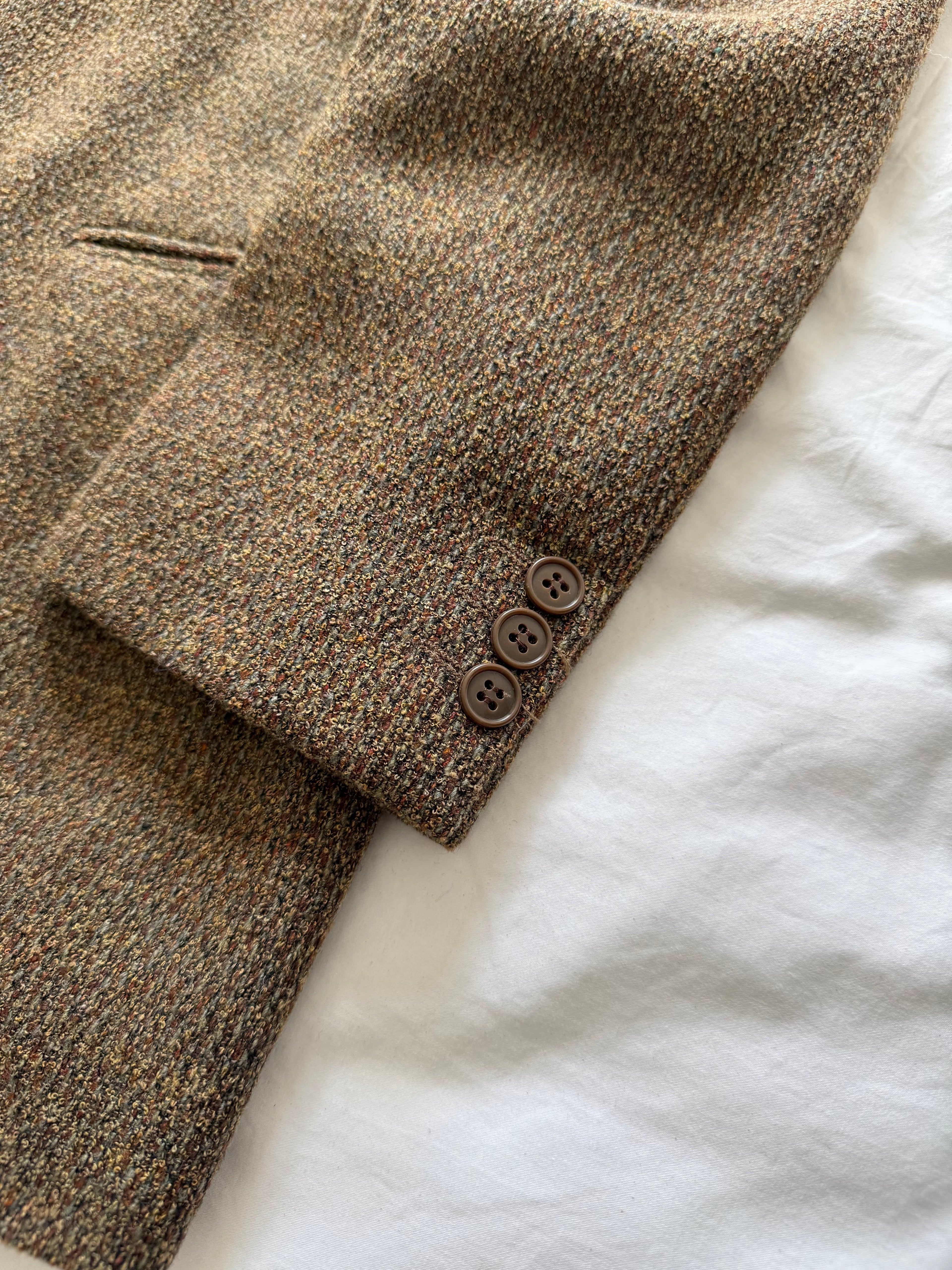 Giorgio Armani 1980s 2B Textured Speckled Wool Blend Sport Jacket Blazer - Size S