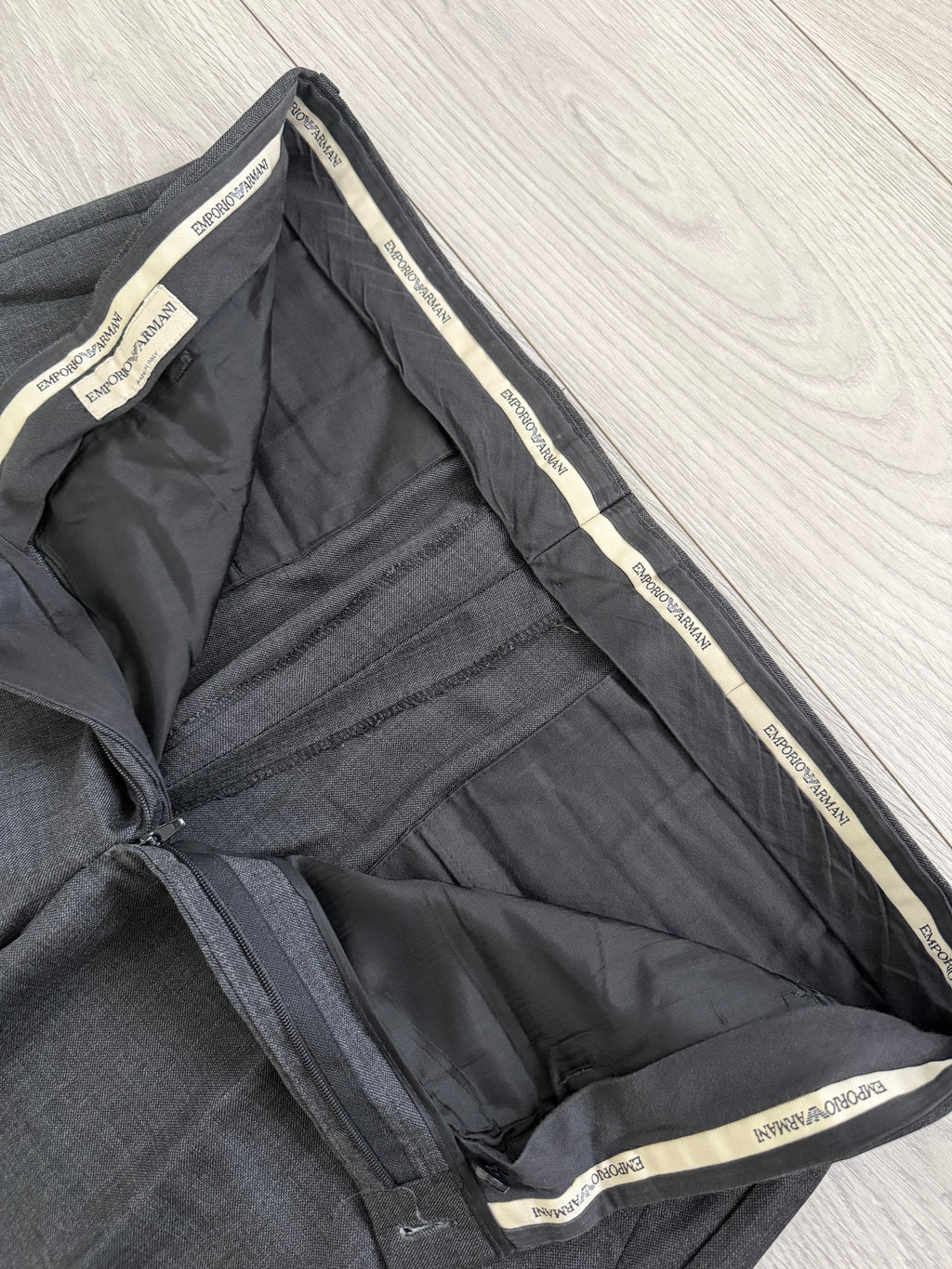 Emporio Armani 1990s 3B Grey Wool Suit - Size XL Jacket / 36" Waist