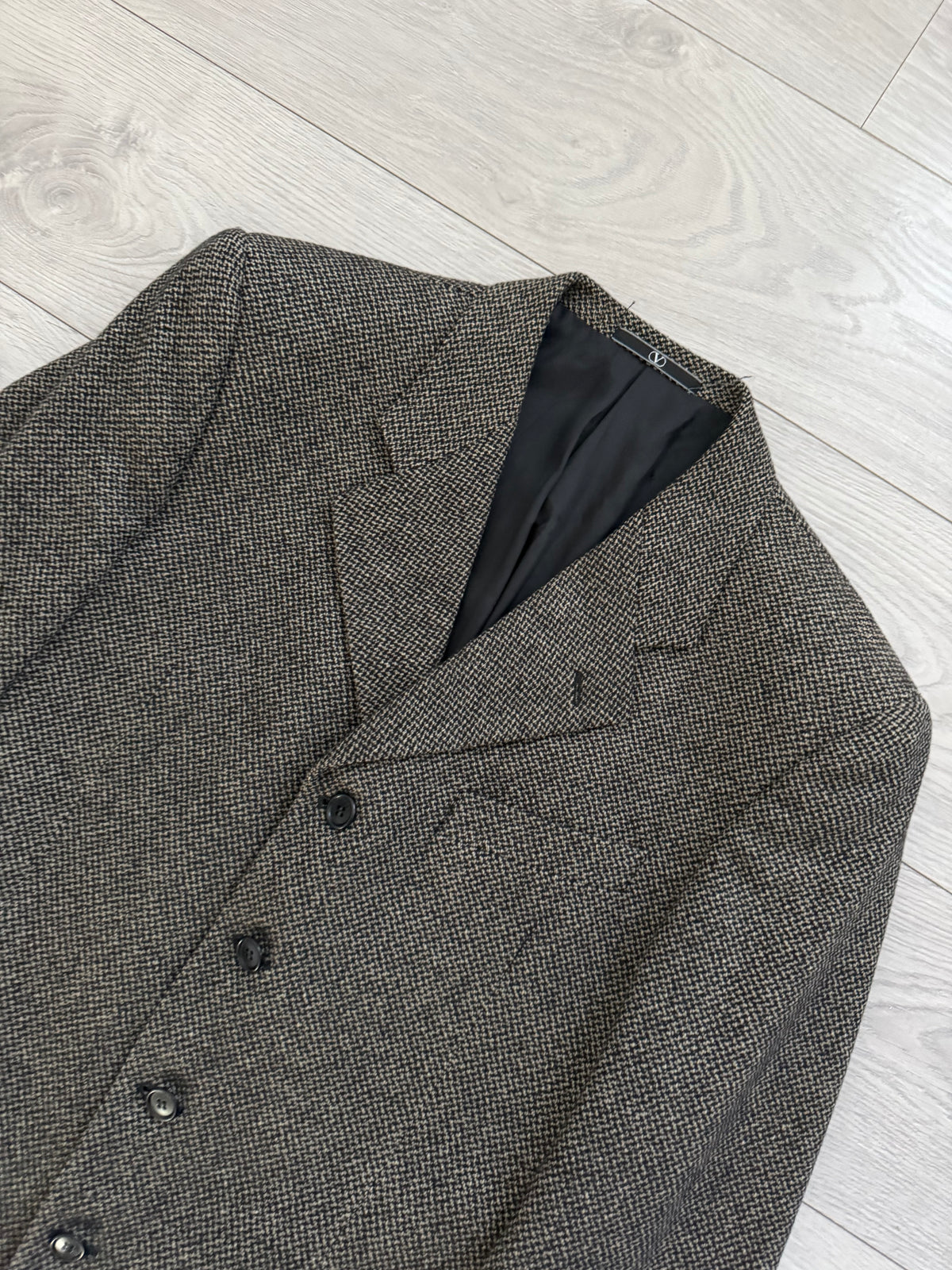 Valentino 1980s 4B Virgin Wool Textured Sport Jacket Blazer - Size L
