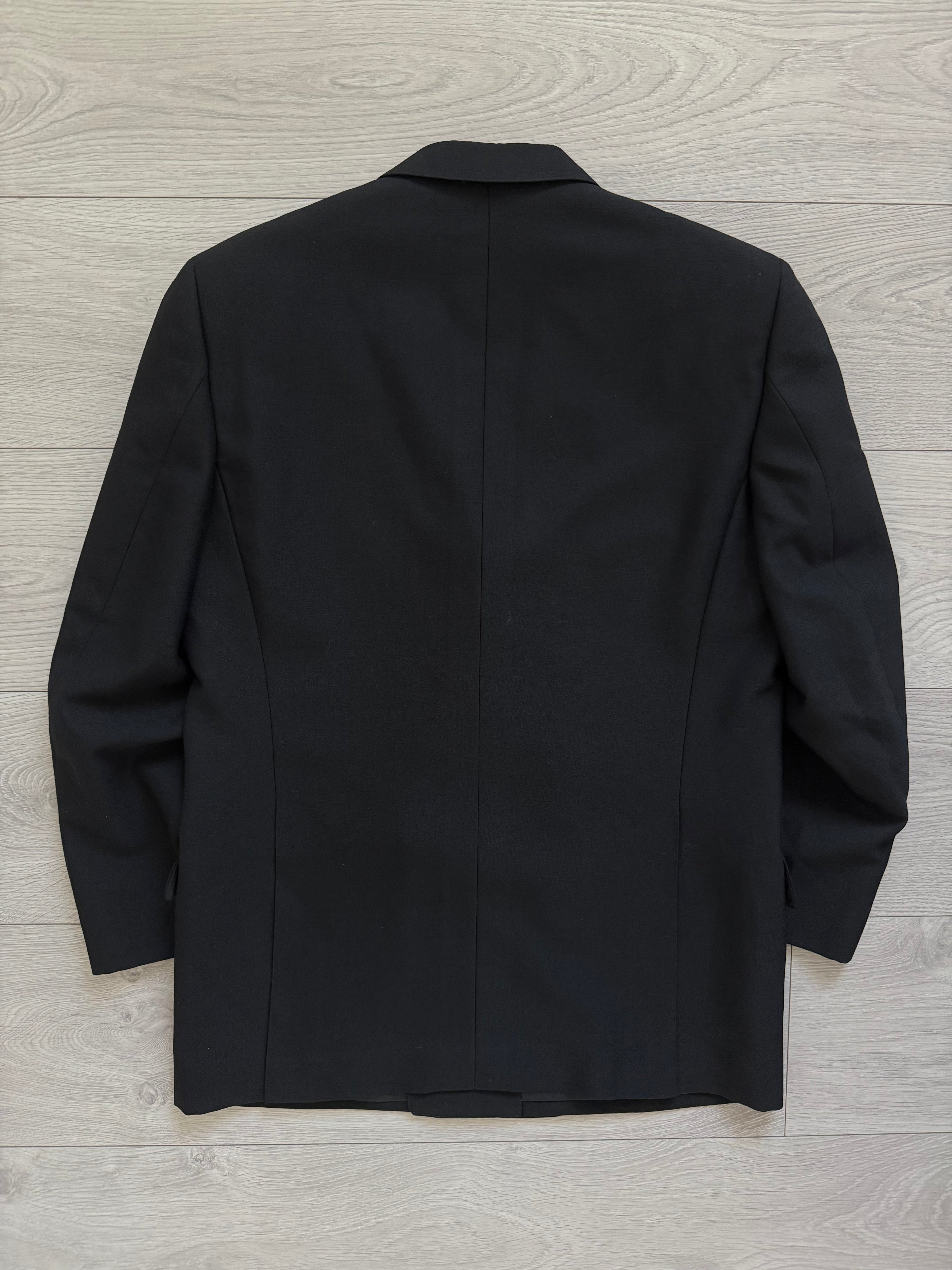 Givenchy 1990s Peak Lapel Double Breasted Wool Black Suit - Size S Jacket / 28" Waist