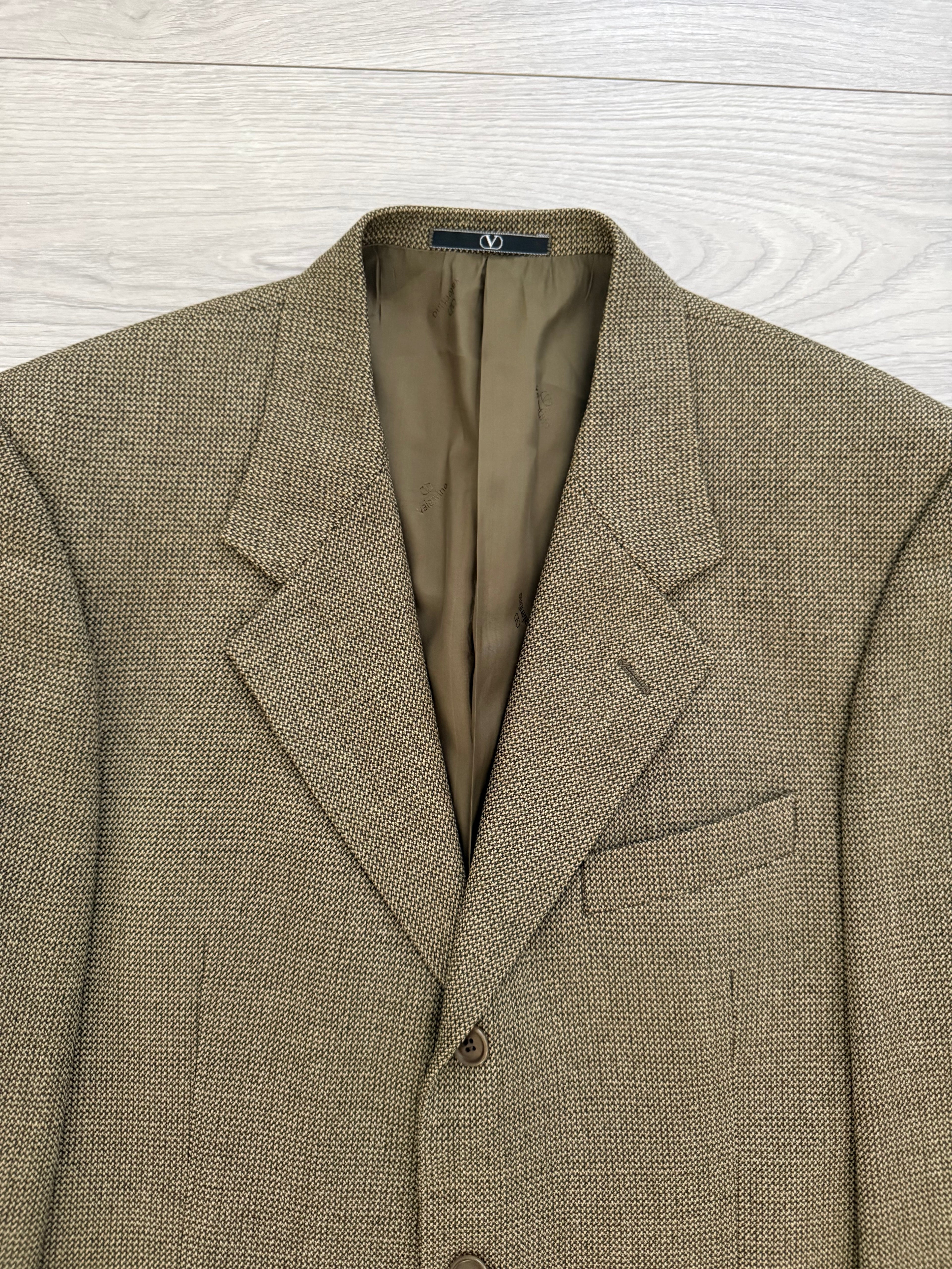 Valentino 1980s 3B Textured Wool Sport Jacket Blazer  - Size XL