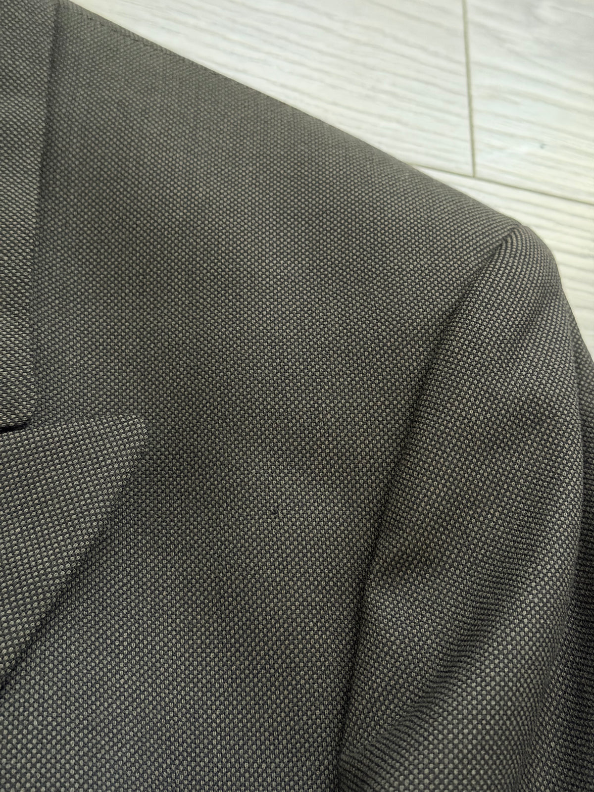 Hugo Boss 1980s Super 100s Peaked Lapel Double Breasted Wool Taupe Brown Sport Jacket Blazer - Size L