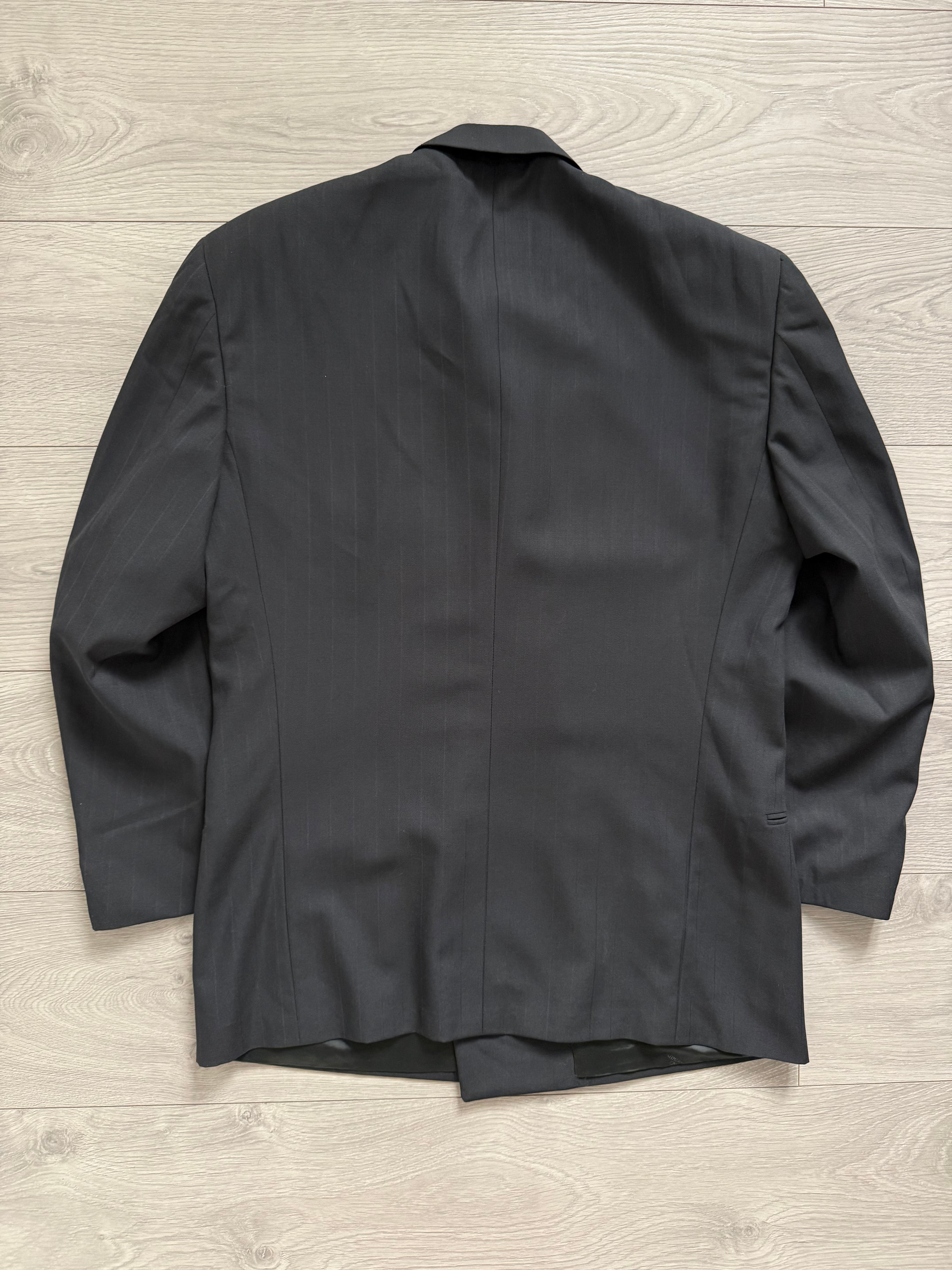 Valentino 1980s Peaked Lapel Double Breasted Grey Sport Jacket Blazer - Size L