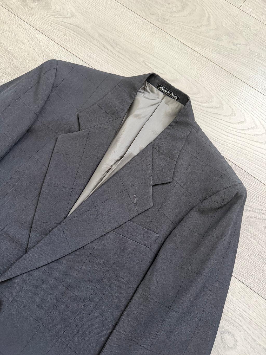 Giorgio Armani Mainline 1980s 2B Double Pleat Draped Grey Suit - Size S Jacket / 29" Waist