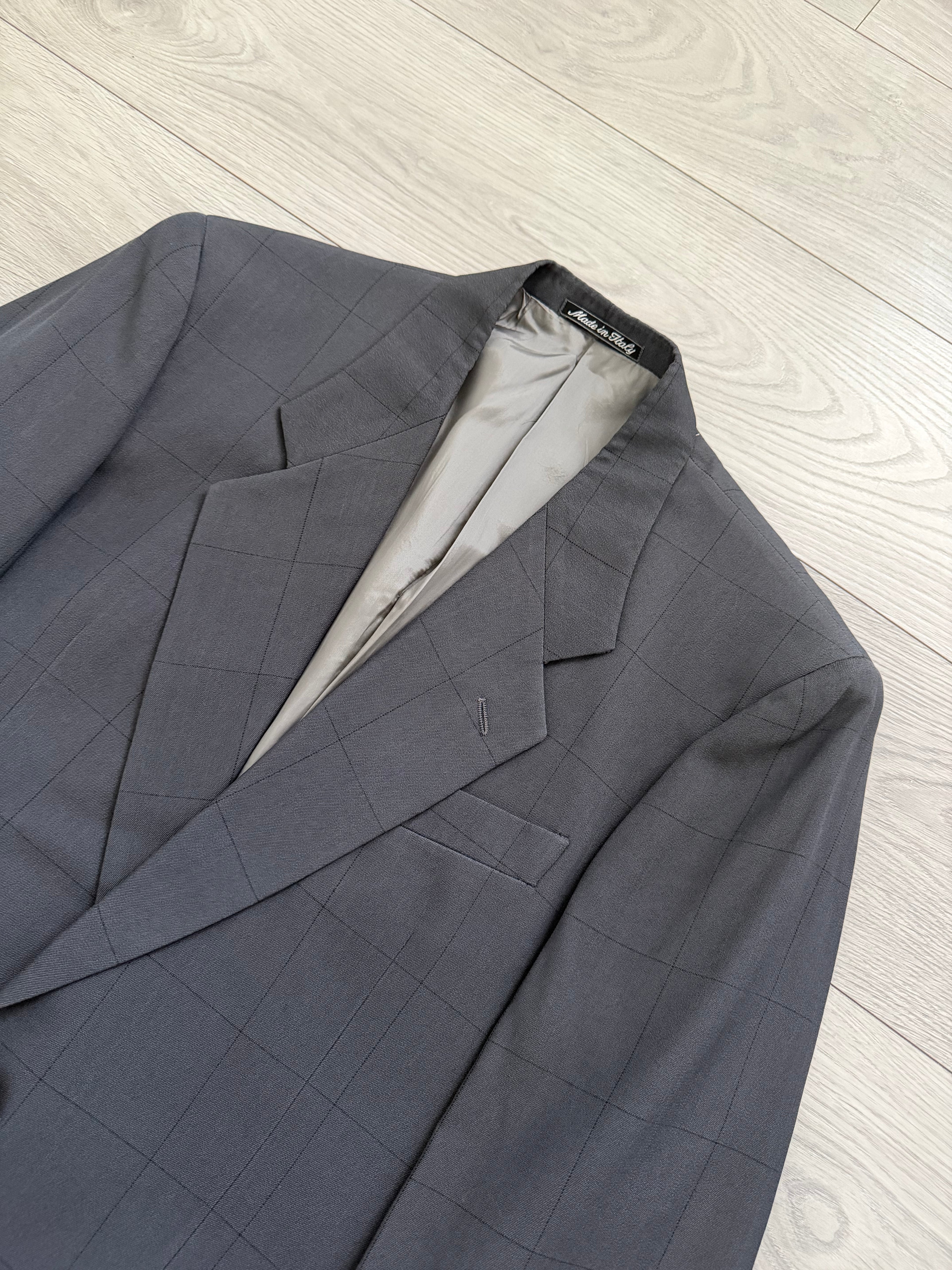 Giorgio Armani Mainline 1980s 2B Double Pleat Draped Grey Suit - Size S Jacket / 29" Waist
