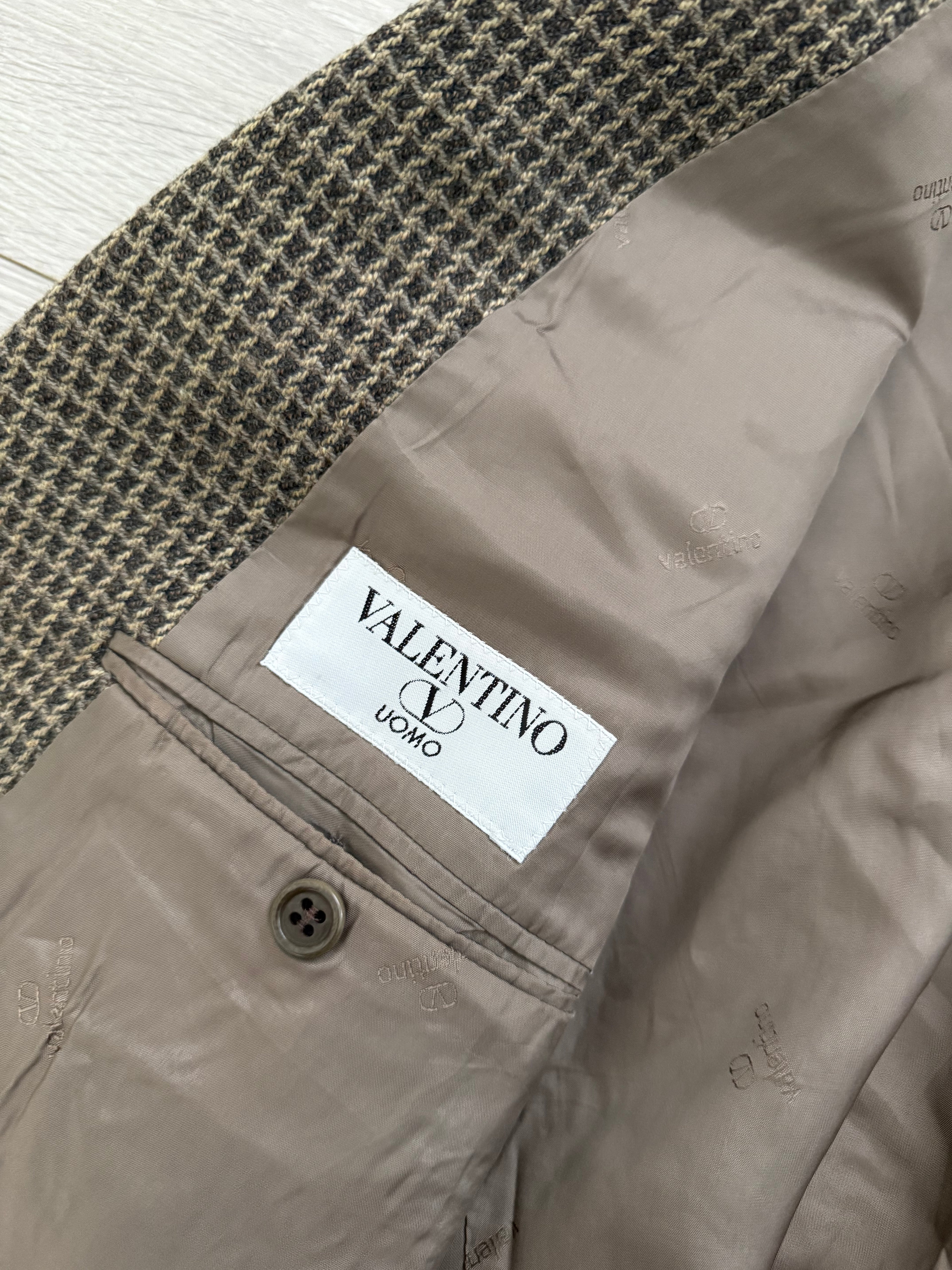 Valentino 1980s Textured 3B Wool Sports Blazer Jacket - Size XXL