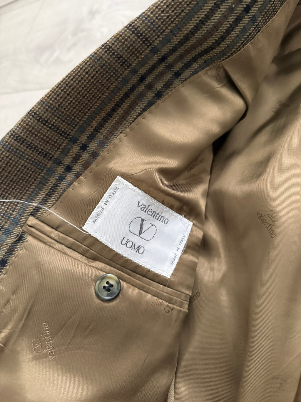 Valentino 1980s Wool Check Sports Blazer Jacket - Size L