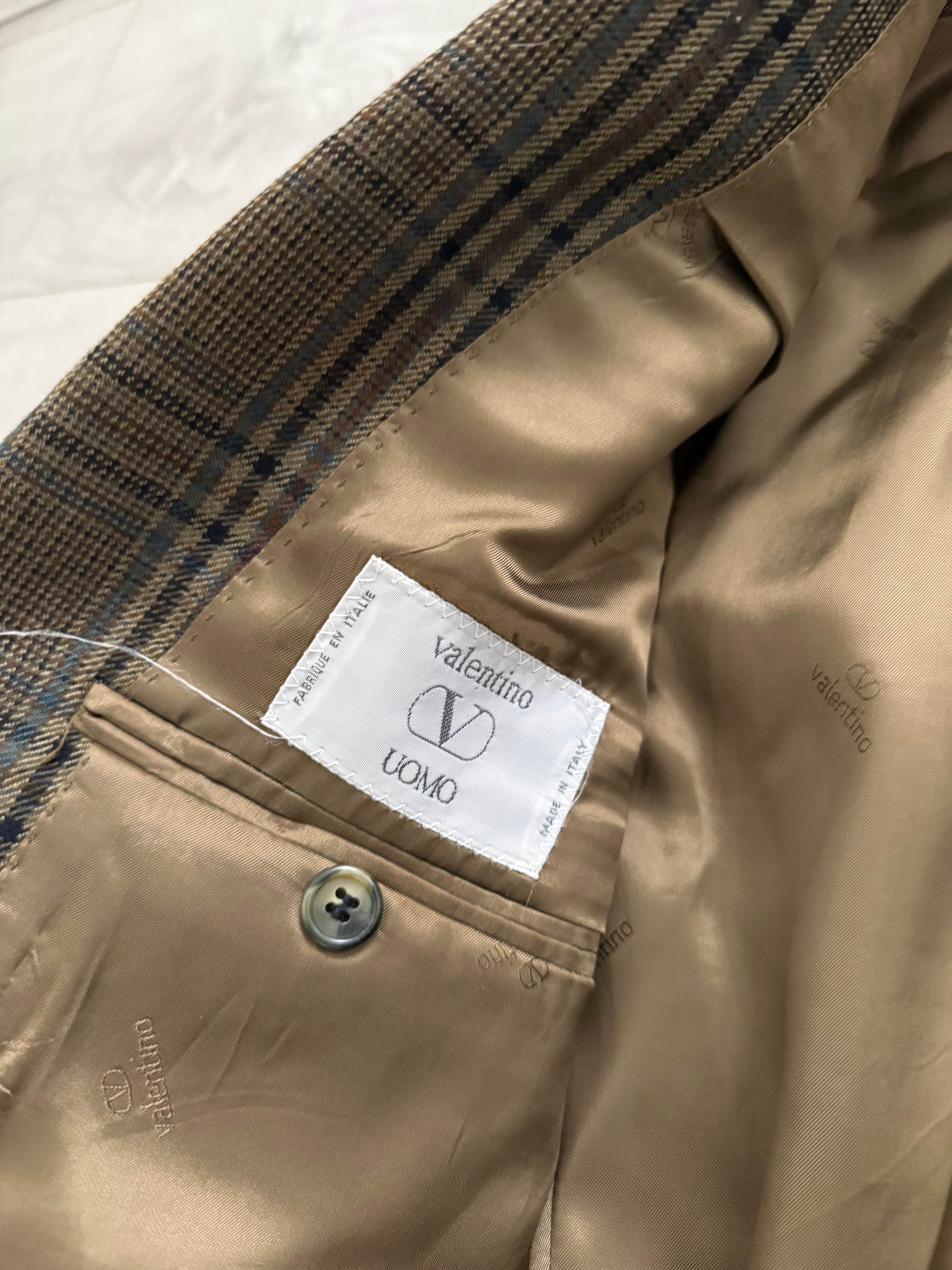 Valentino 1980s Wool Check Sports Blazer Jacket - Size L