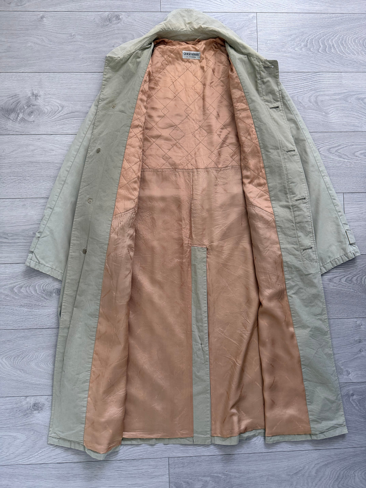 Giorgio Armani 1980s Cotton Belted Raincoat - Size L