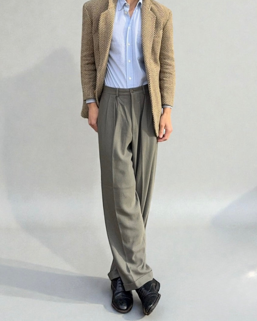 Armani 1990s Draped Double Pleated Pants - Size 30