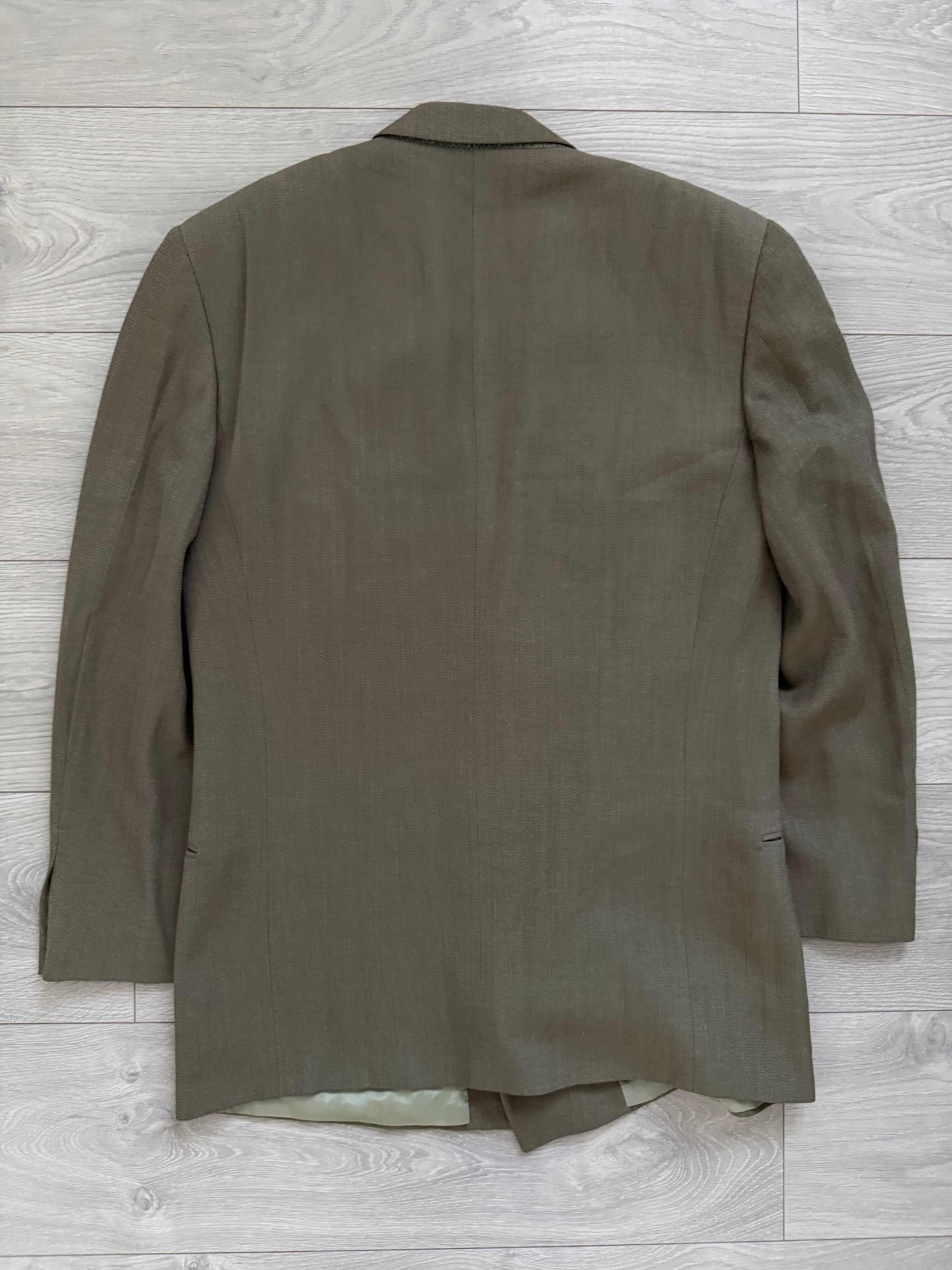 Giorgio Armani 1980s Taupe Beige Peaked Lapel Double Breasted Sports Blazer Jacket - Size M