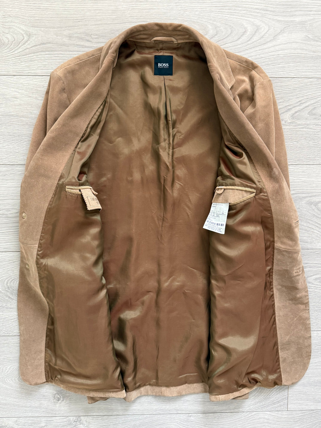 Hugo Boss 1990s Italian Calf Leather Suede 2B Jacket - Size L