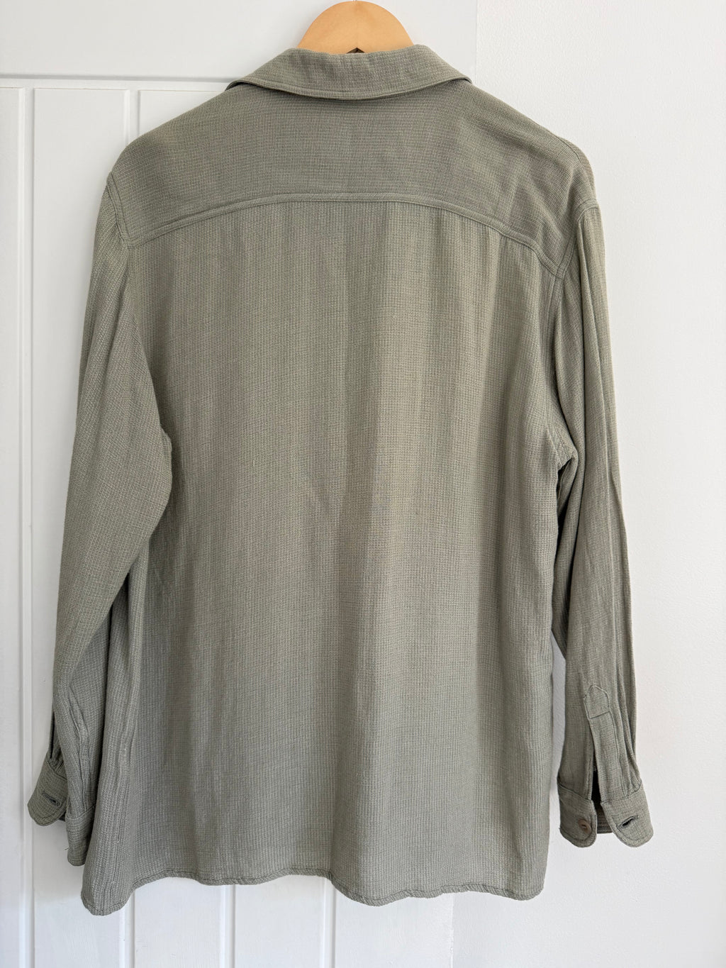 Armani 1990s Viscose Cotton Draped Shirt - Size L