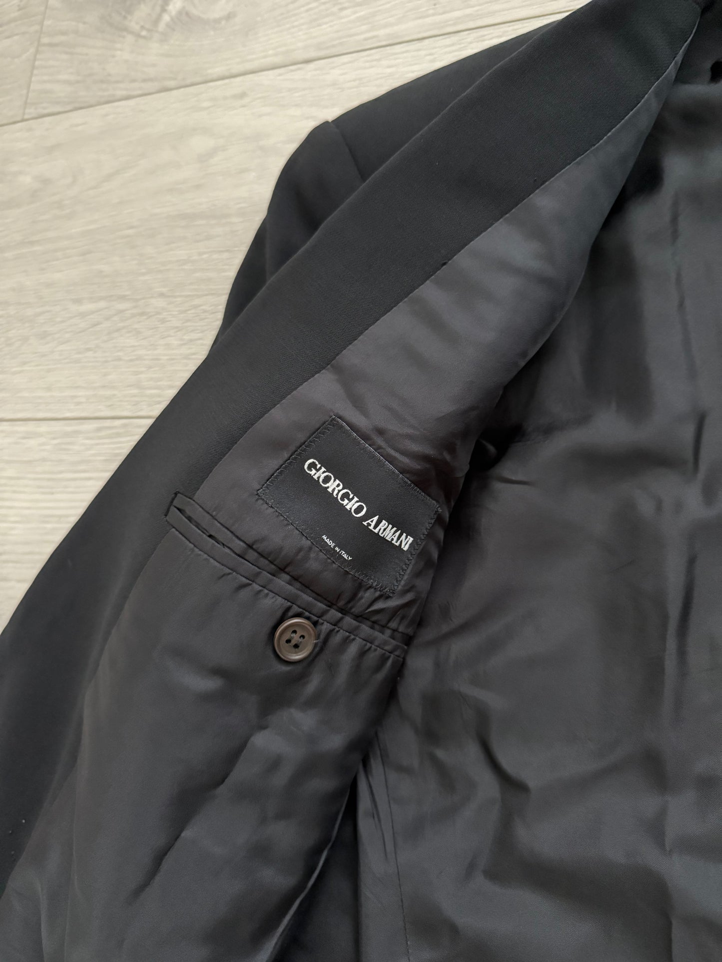 Giorgio Armani 1990s Black Wool Suit - M Jacket / 32" Waist