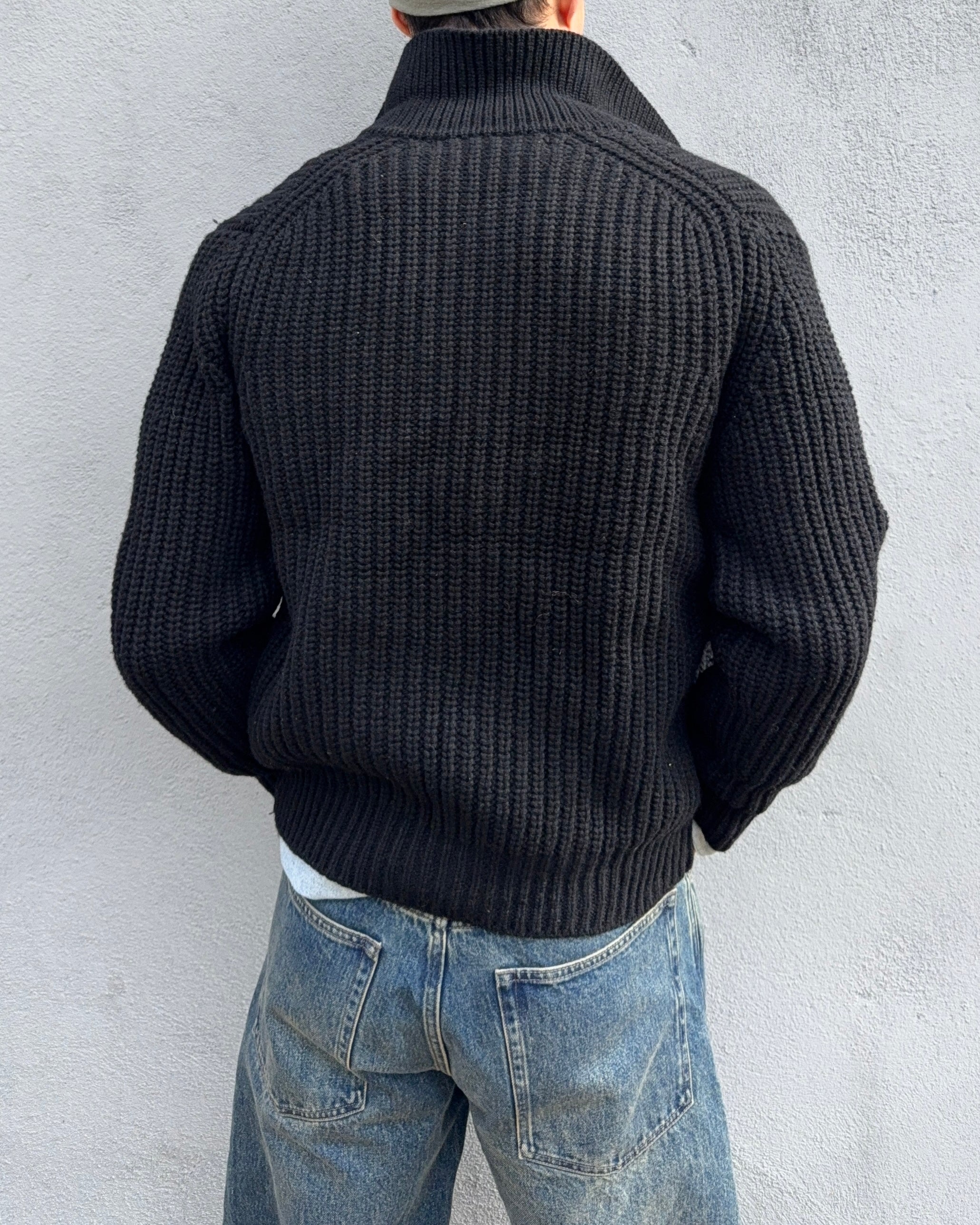 Comme Des Garcons Homme Plus FW2002 Zip Front Geometric Knit Jacket - Size S