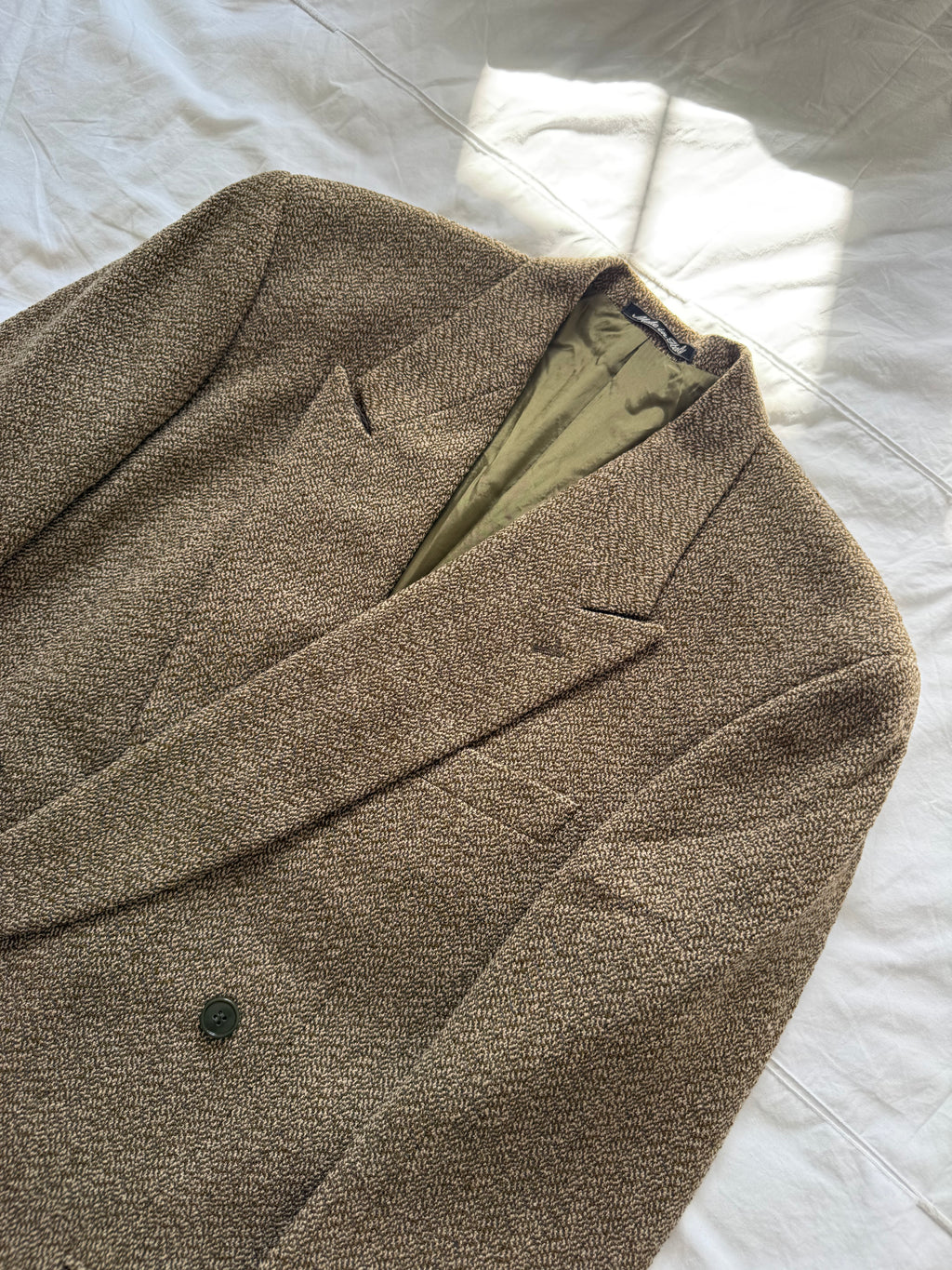 Giorgio Armani 1980s Peaked Lapel Double Breasted Textured Wool Sport Jacket Blazer - Size M